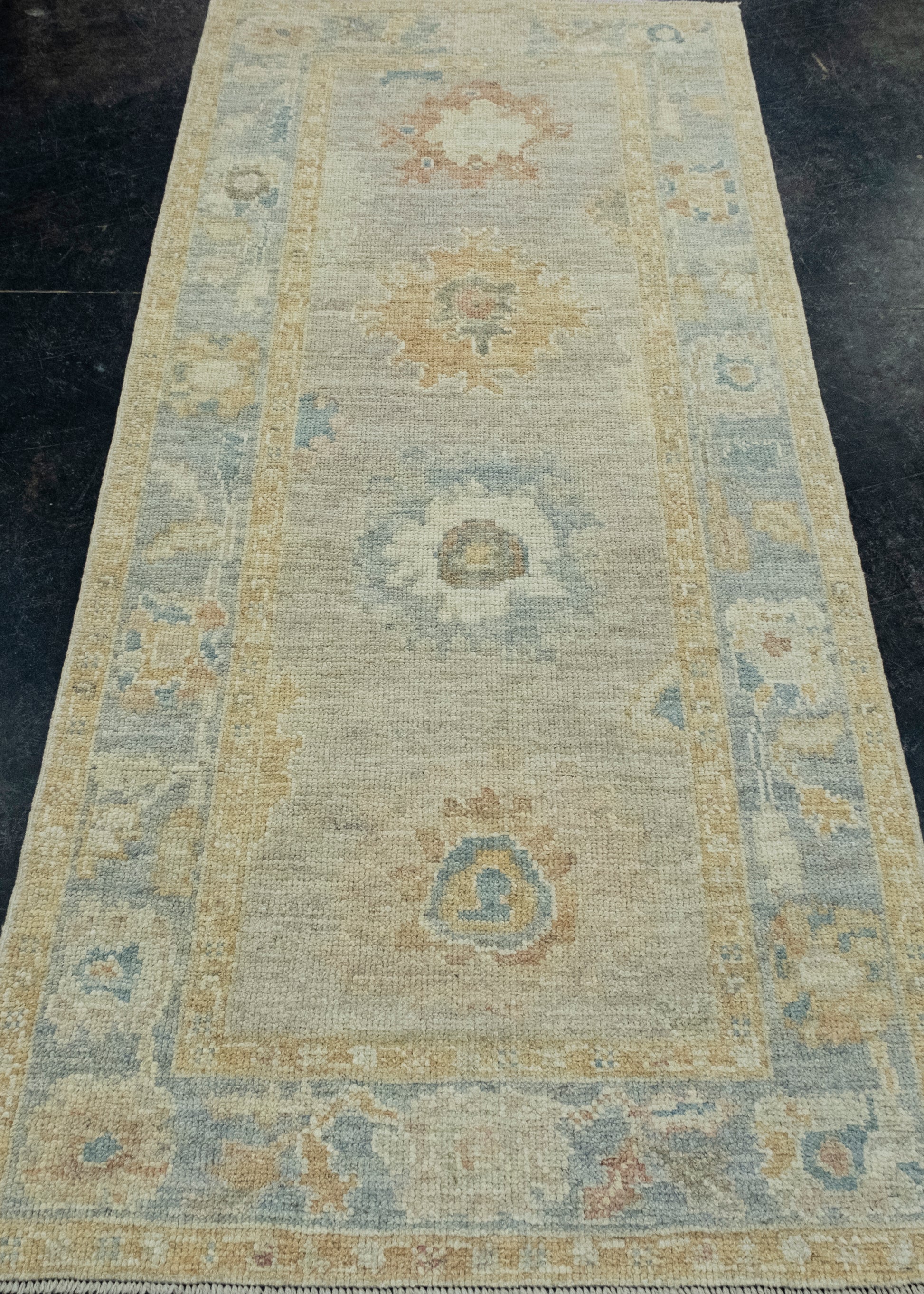 Turkish Oushak Runner Rug 2'11" x 6'7" #17541