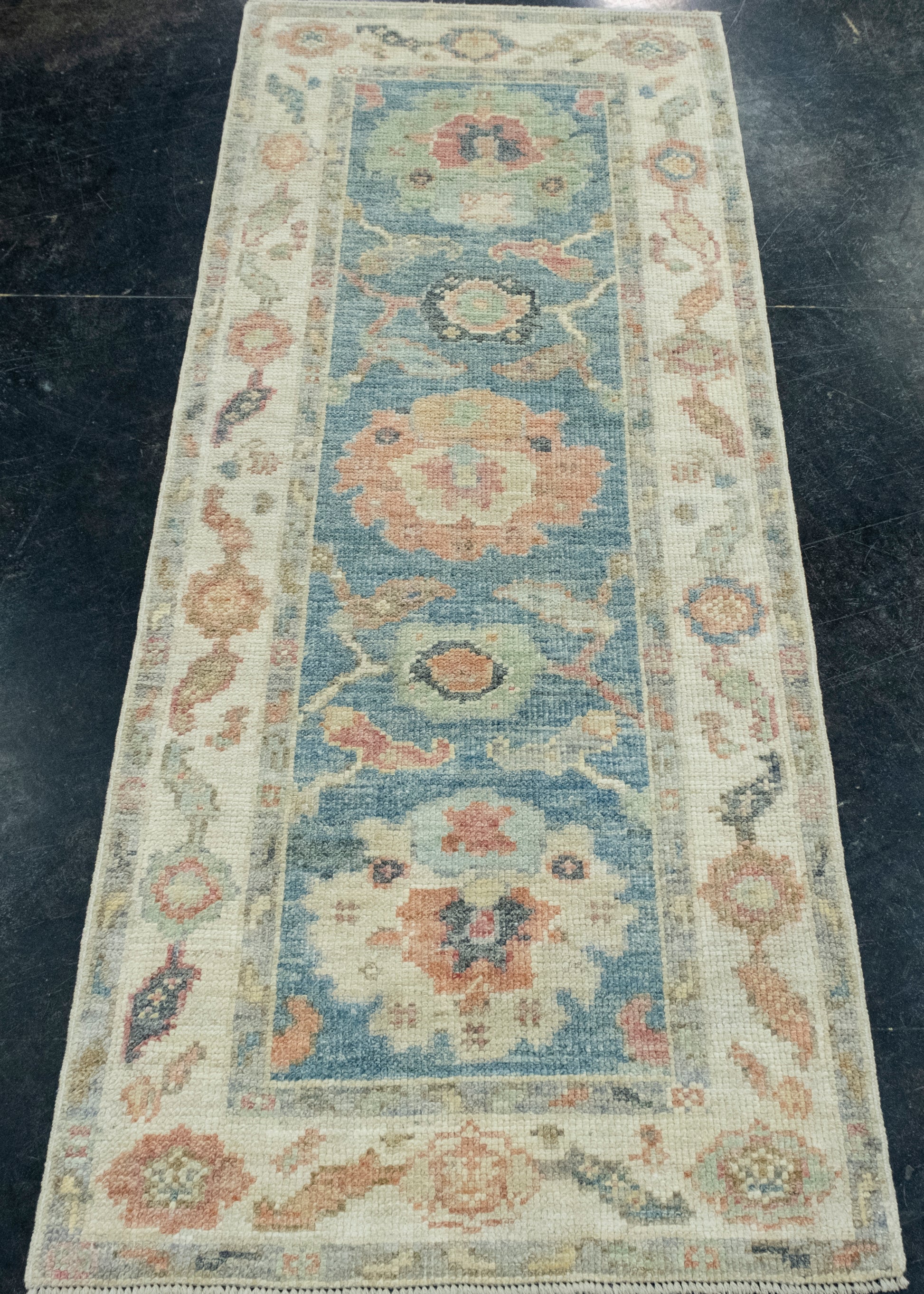 Turkish Oushak Runner Rug 2'3" x 5'8" #17239