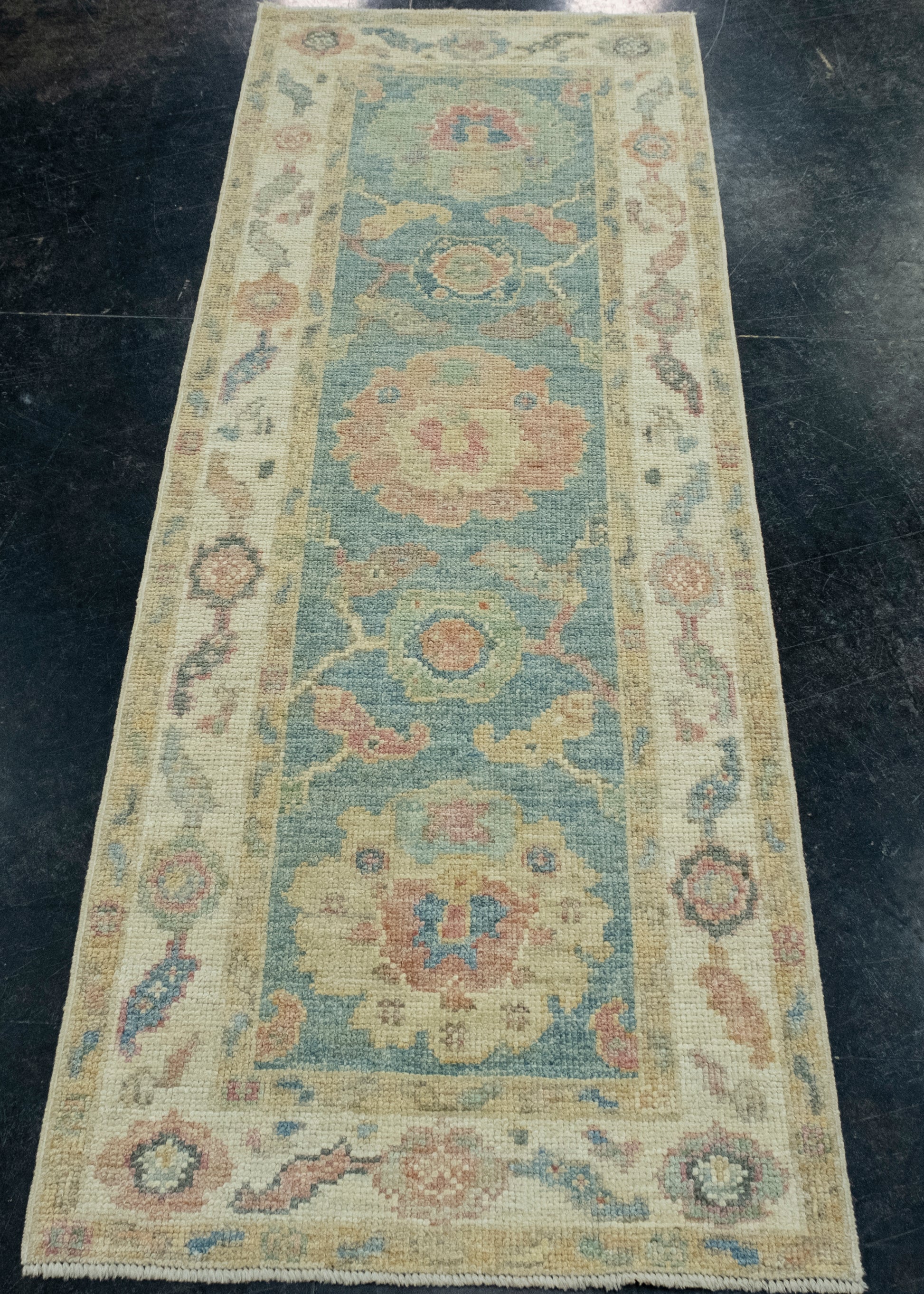 Turkish Oushak Runner Rug 2'3" x 5'11" #17529