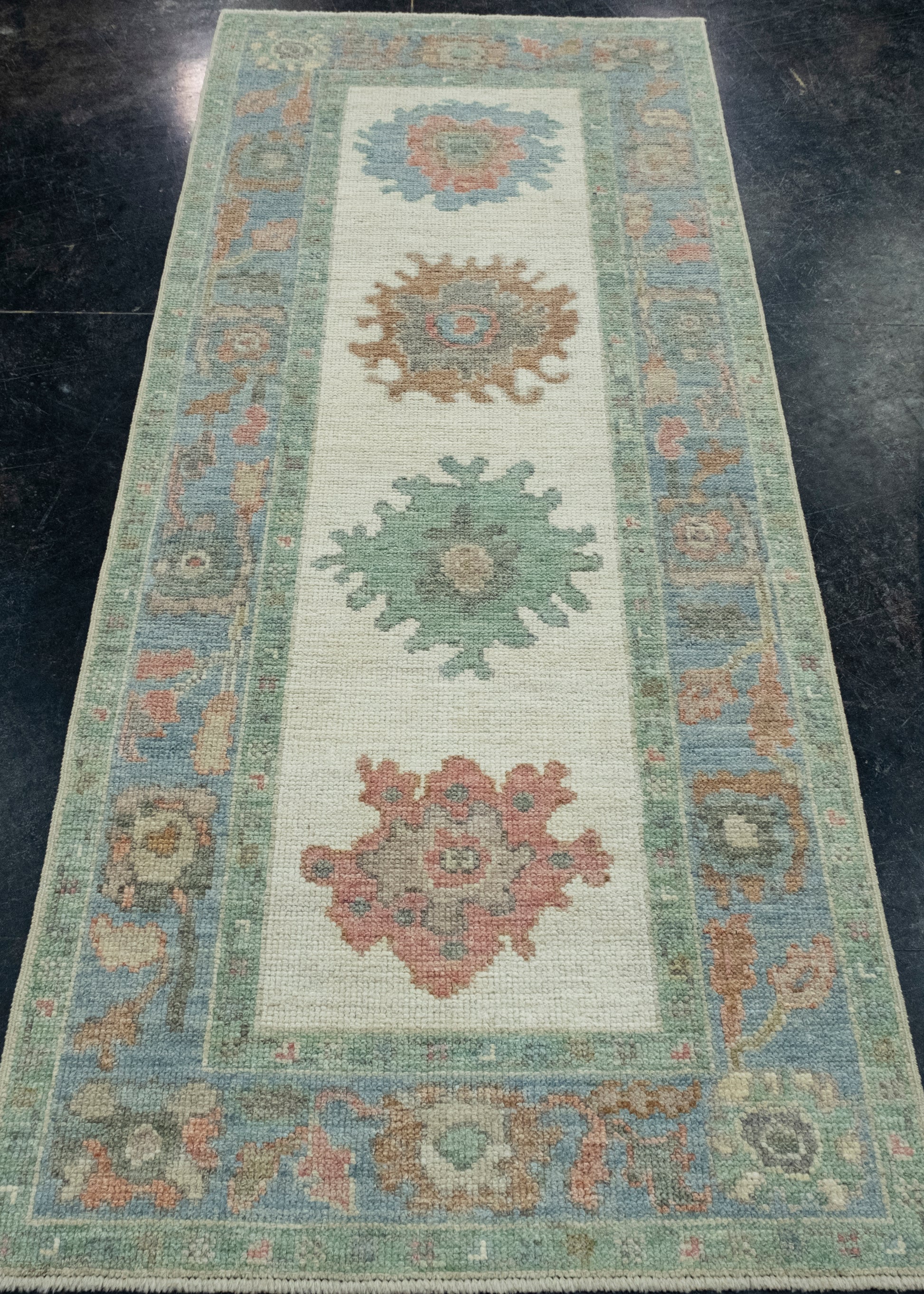 Turkish Oushak Runner Rug 2'8" x 6'6" #17486