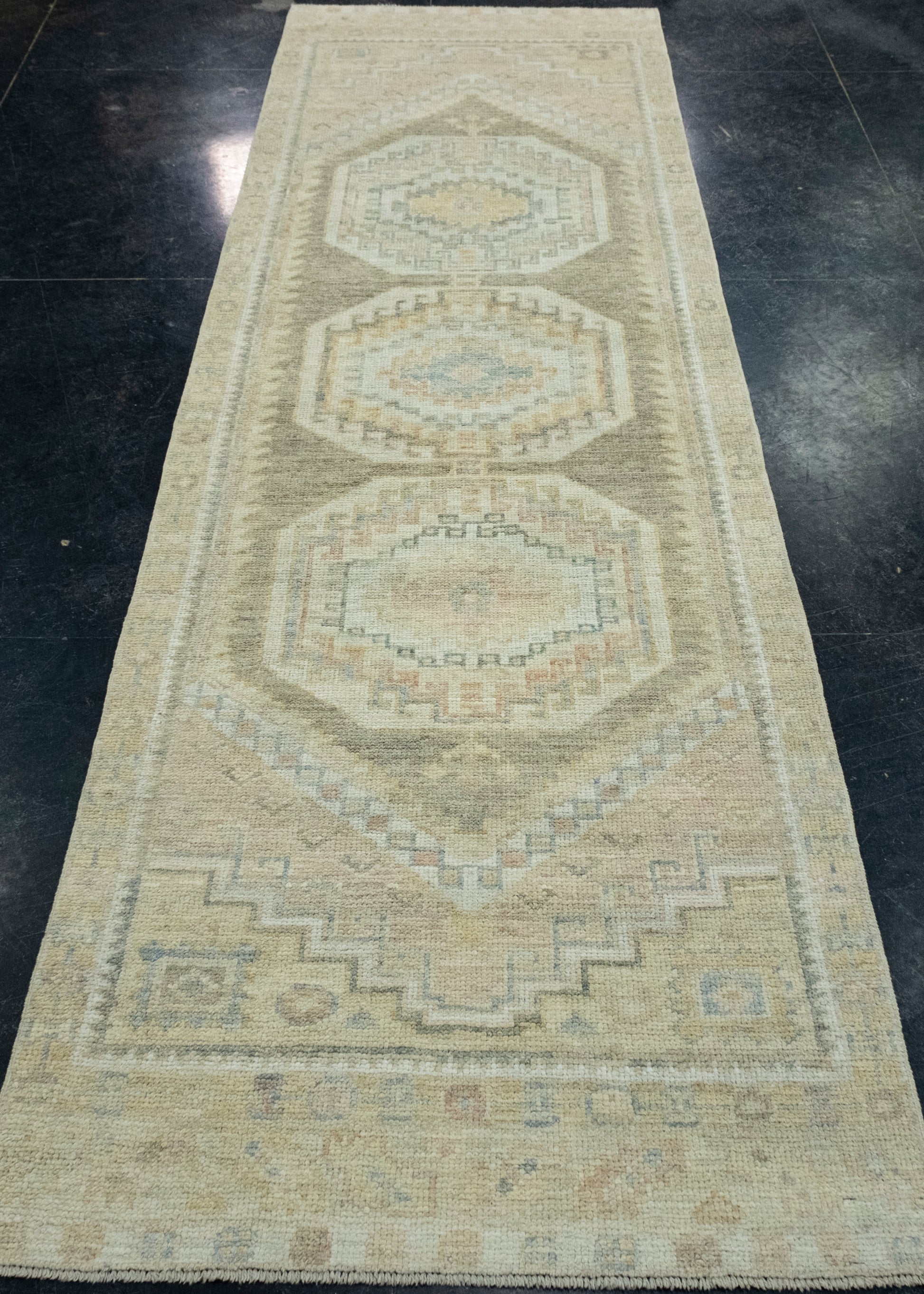 Turkish Oushak Runner Rug 2'11" x 9'11" #17488