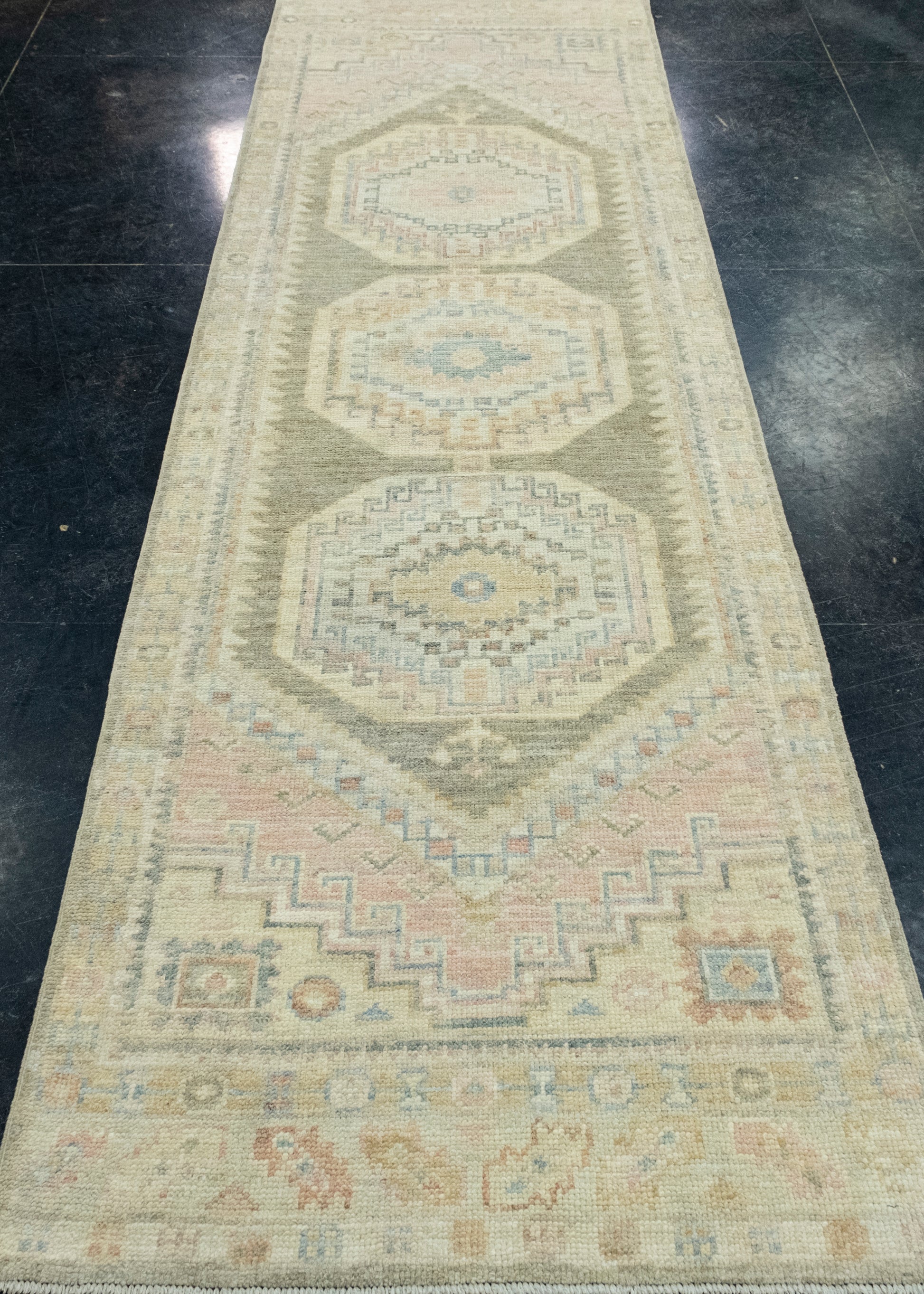 Turkish Oushak Runner Rug 2'11" x 10' #17237