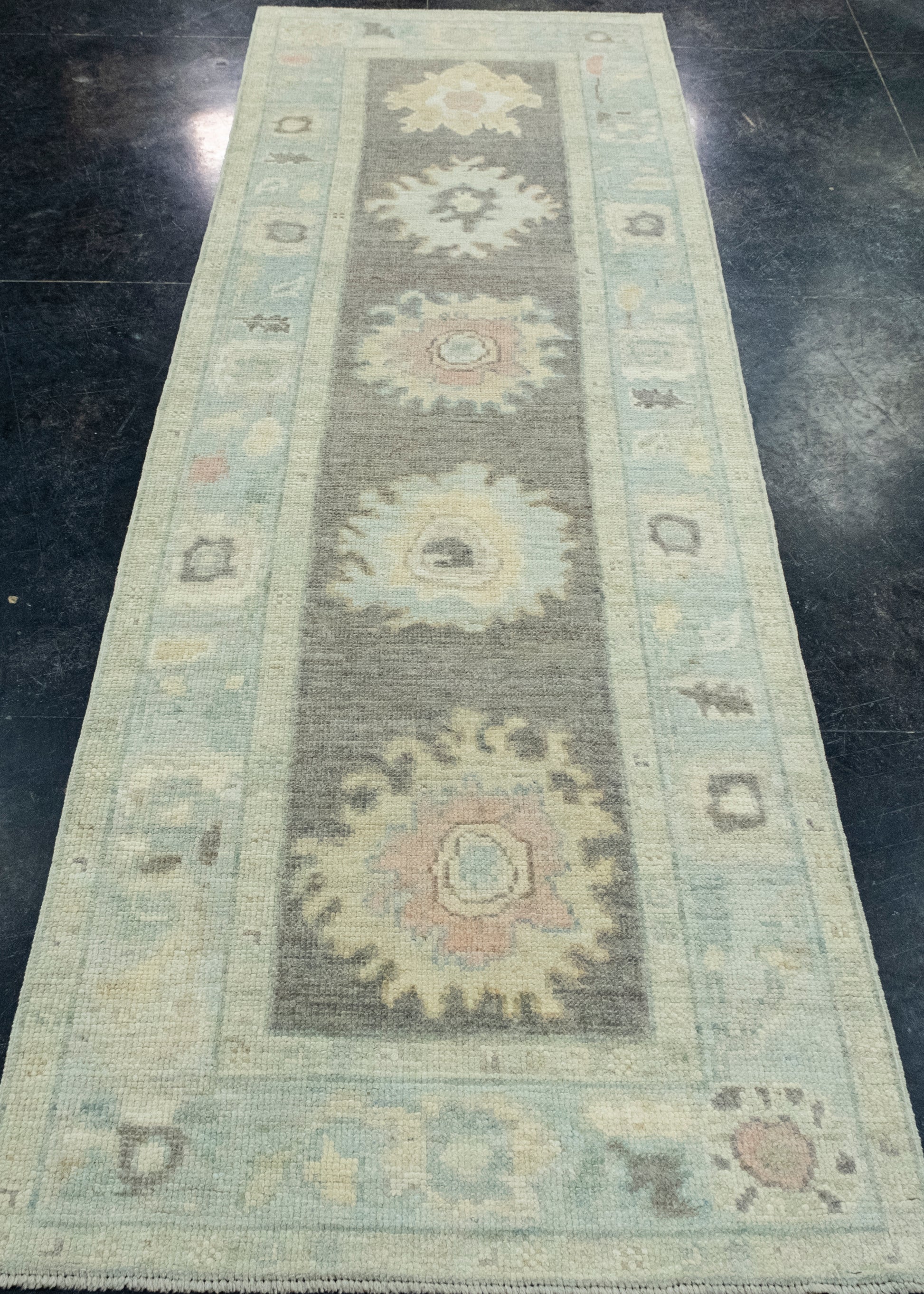 Turkish Oushak Runner Rug 2'9" x 8'7" #17369