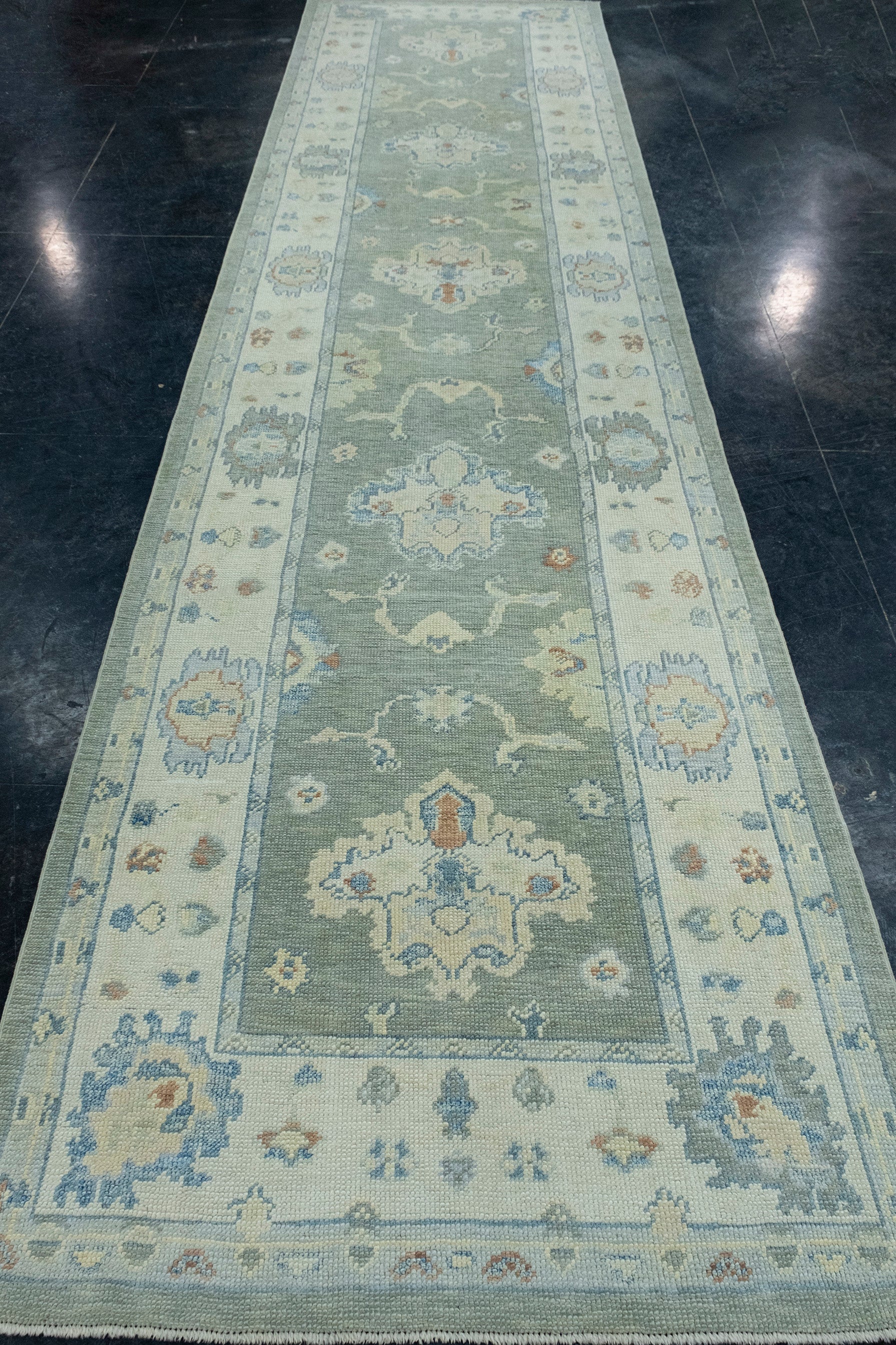 Turkish Oushak Runner Rug 3'9" x 15'3" #17162