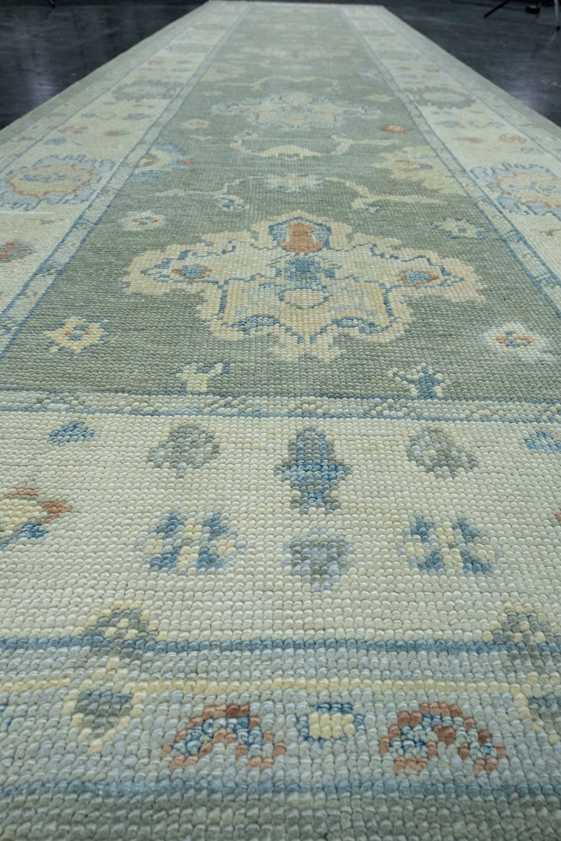 Turkish Oushak Runner Rug 3'9" x 15'3" #17162
