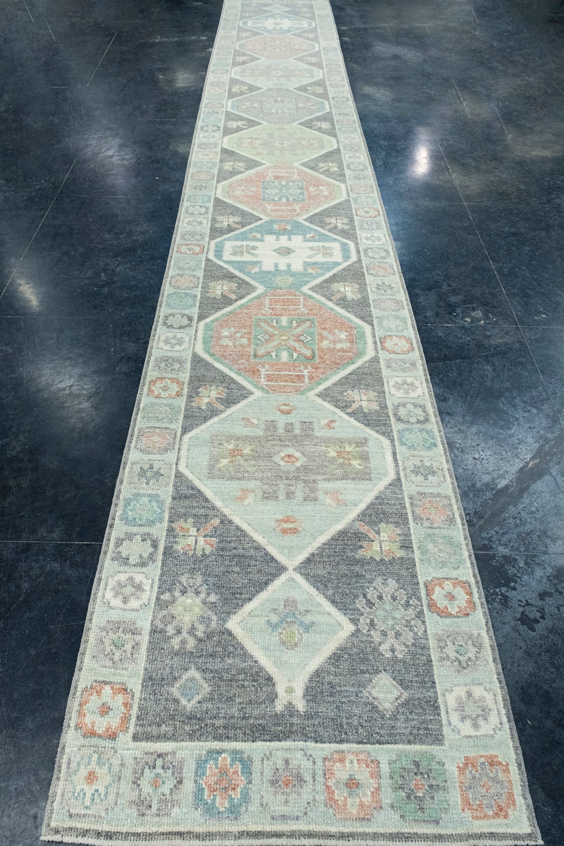 Turkish Oushak Runner Rug 2'11" x 20'3" #17368