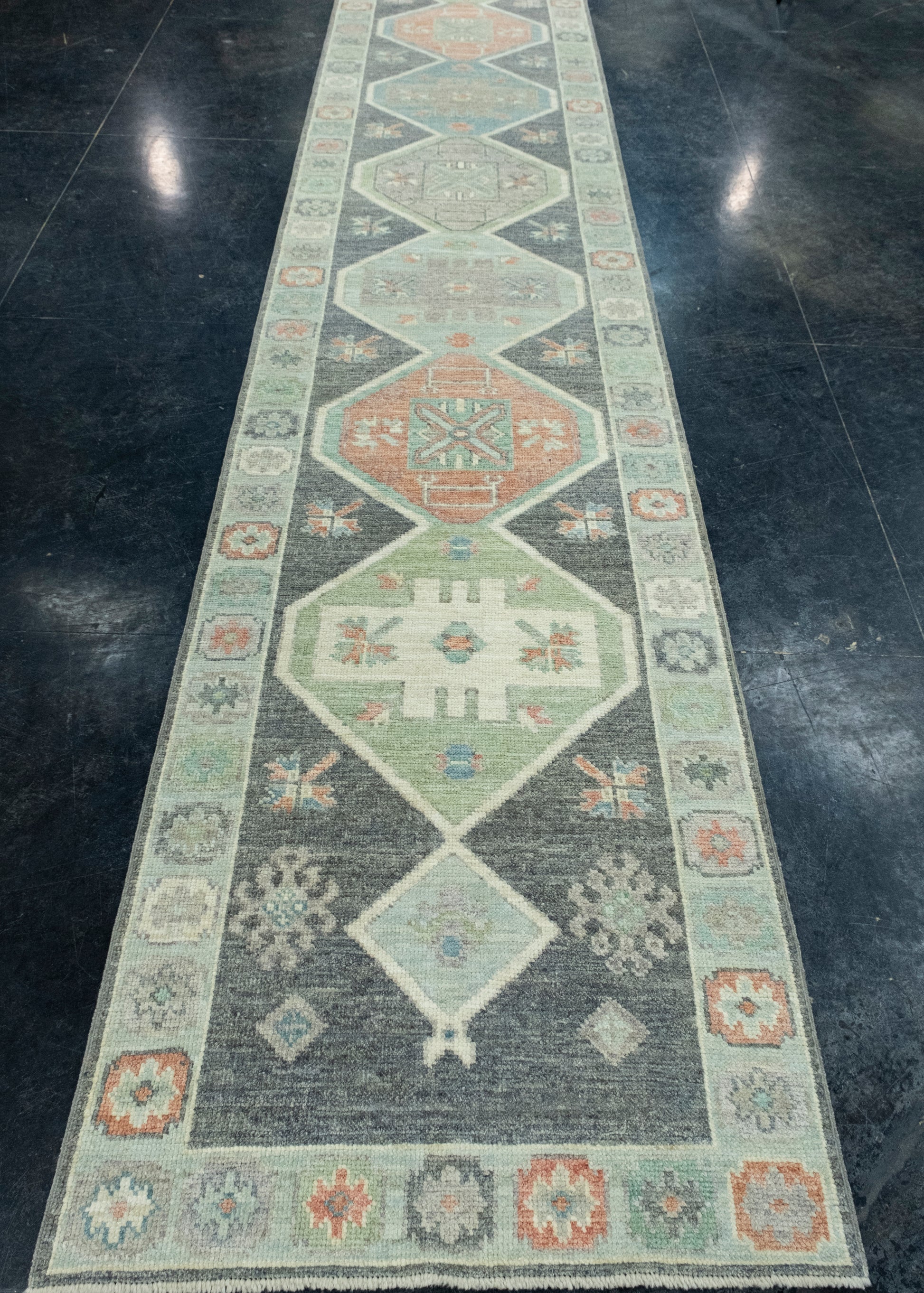 Turkish Oushak Runner Rug 3' x 16'5" #17241