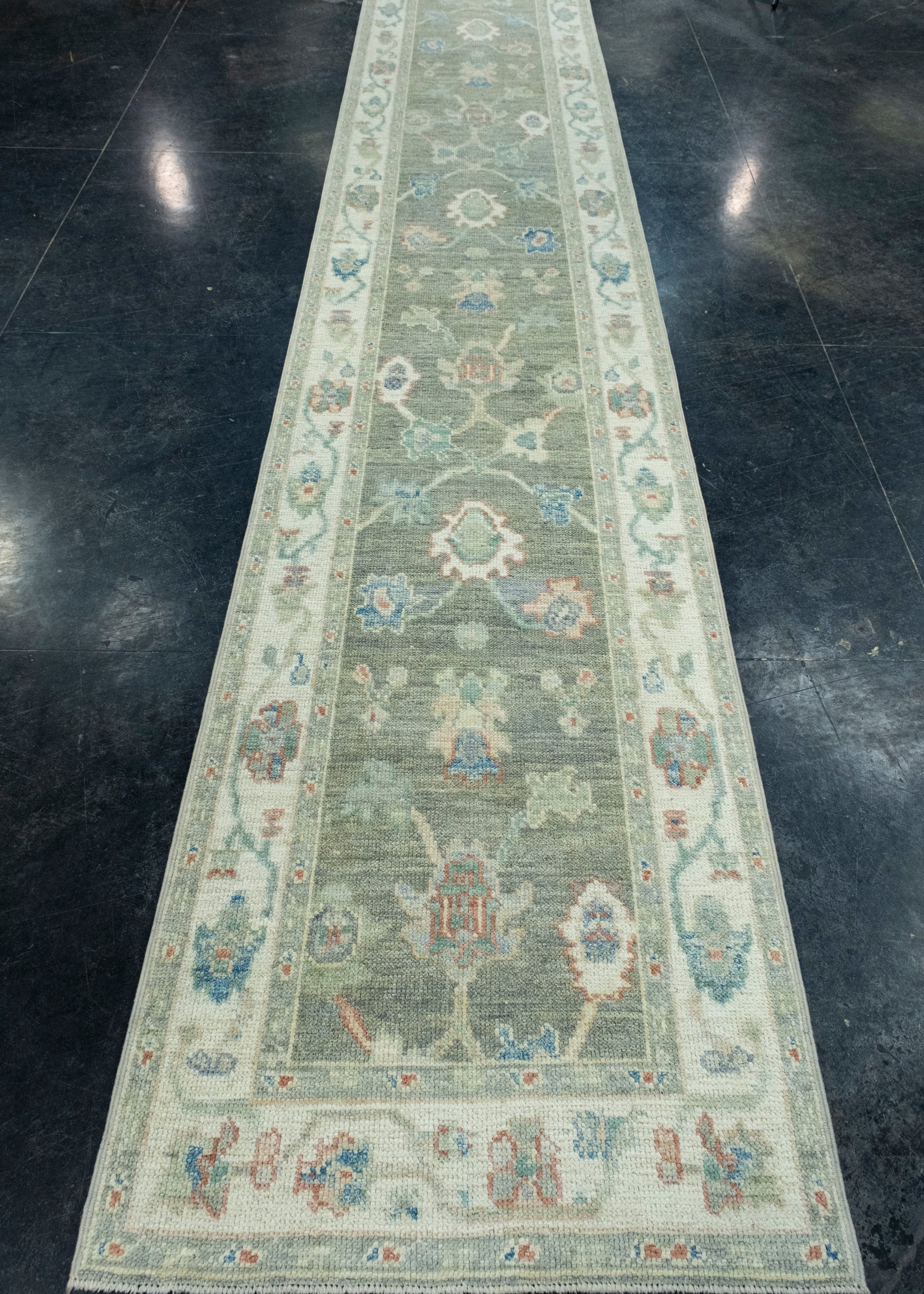 Turkish Oushak Runner Rug 2'9" x 15'10" #17846
