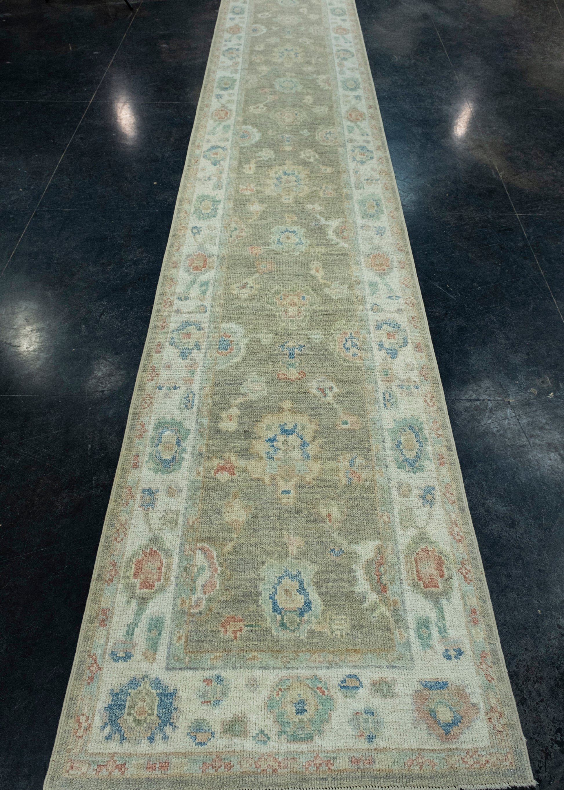 Turkish Oushak Runner Rug 2'10" x 16'3" #17821