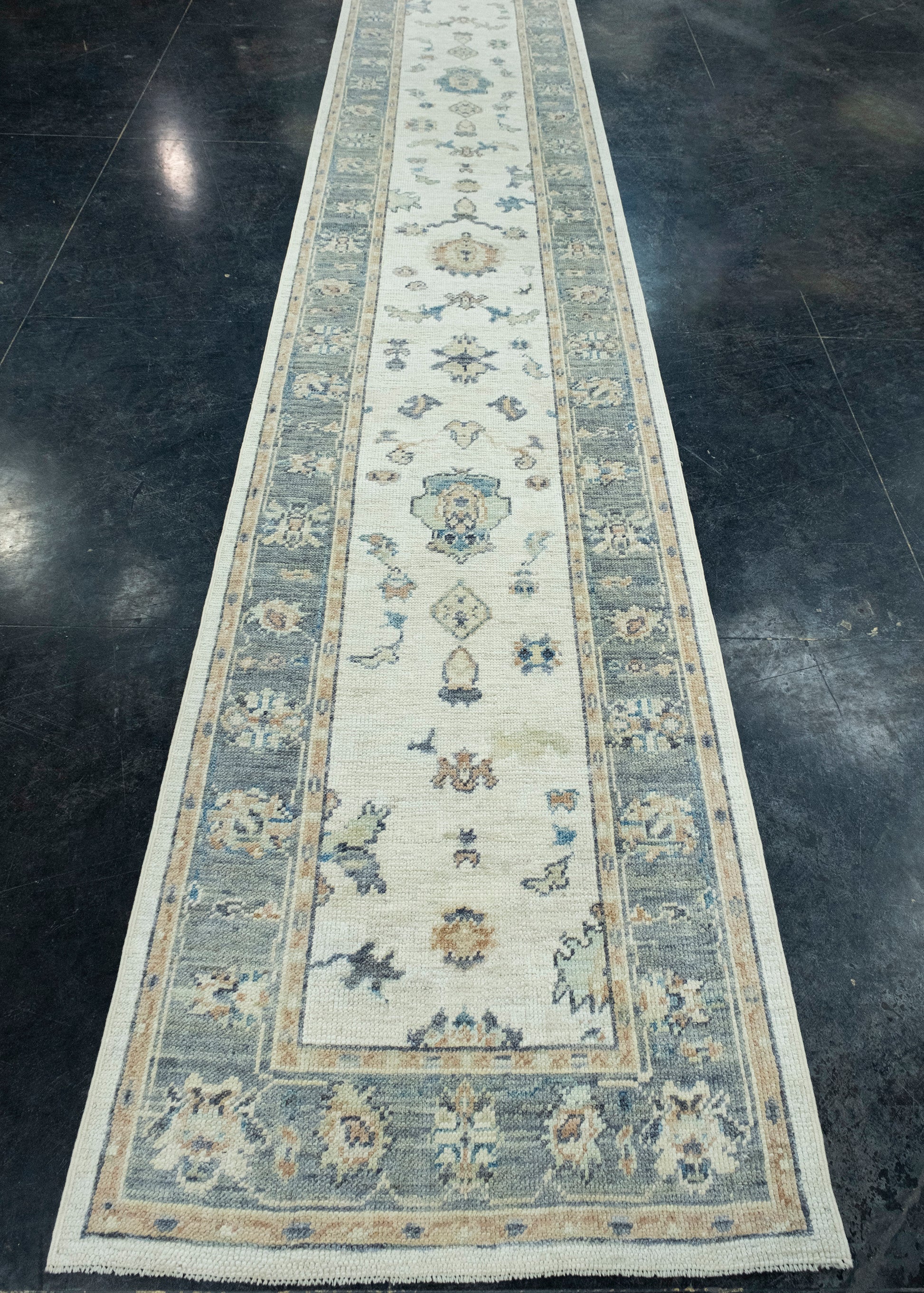 Turkish Oushak Runner Rug 2'10" x 16'3" #17907