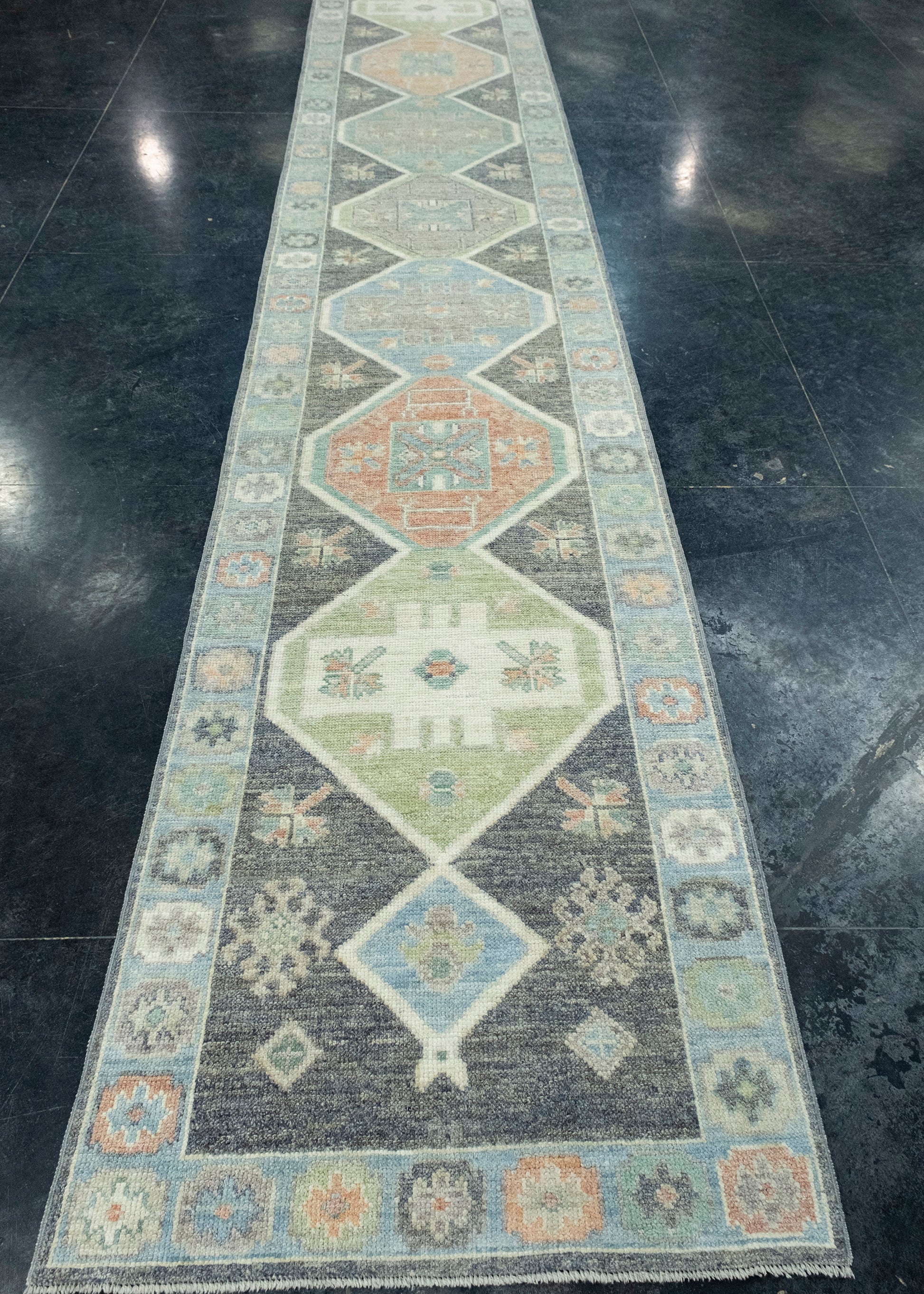 Turkish Oushak Runner Rug 2'10" x 18'8" #17229