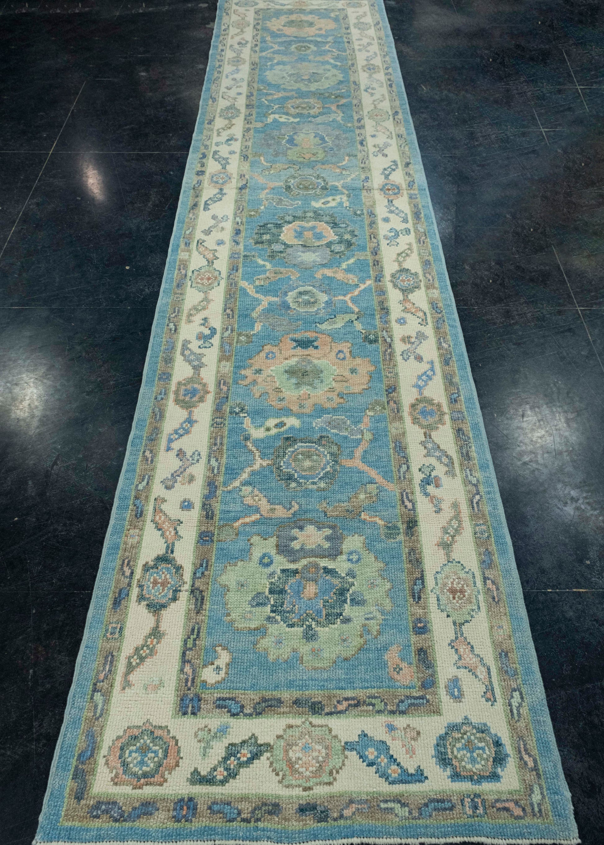 Turkish Oushak Runner Rug 2'11" x 13'2" #17192