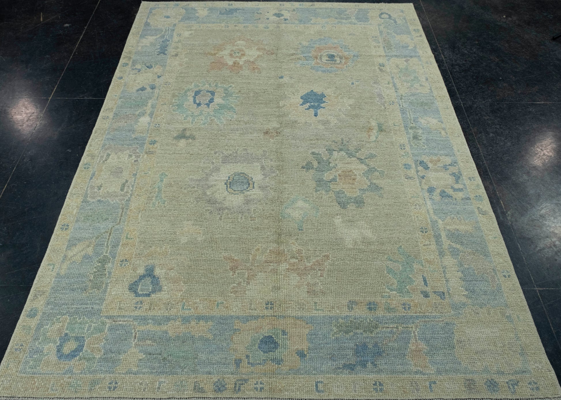 Turkish Oushak Rug 5' x 6'11" #17290