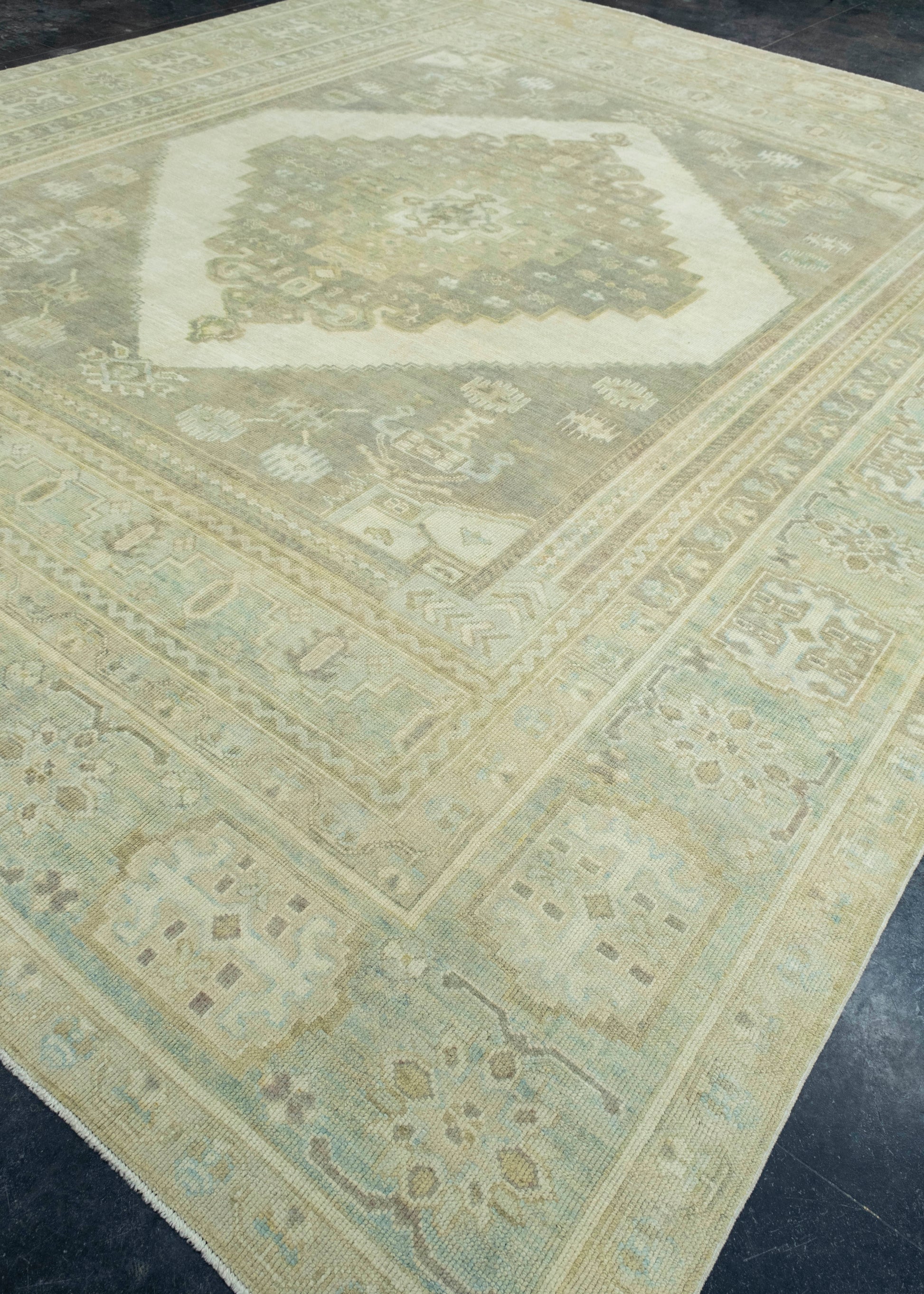 Turkish Oushak Antique Look Rug 12'4" x 14'10" #18010