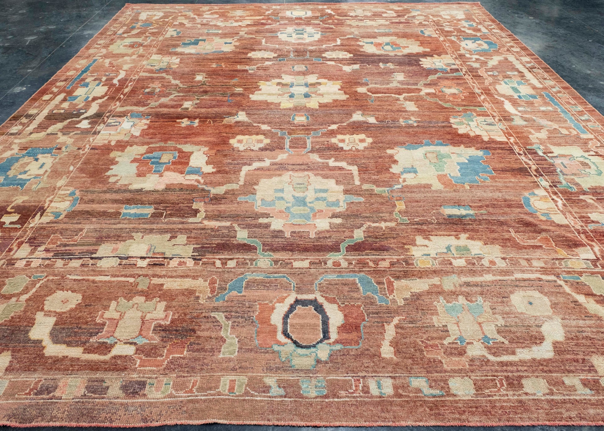 Turkish Oushak Old Wool Rug 11'9" x 14'3" #18130
