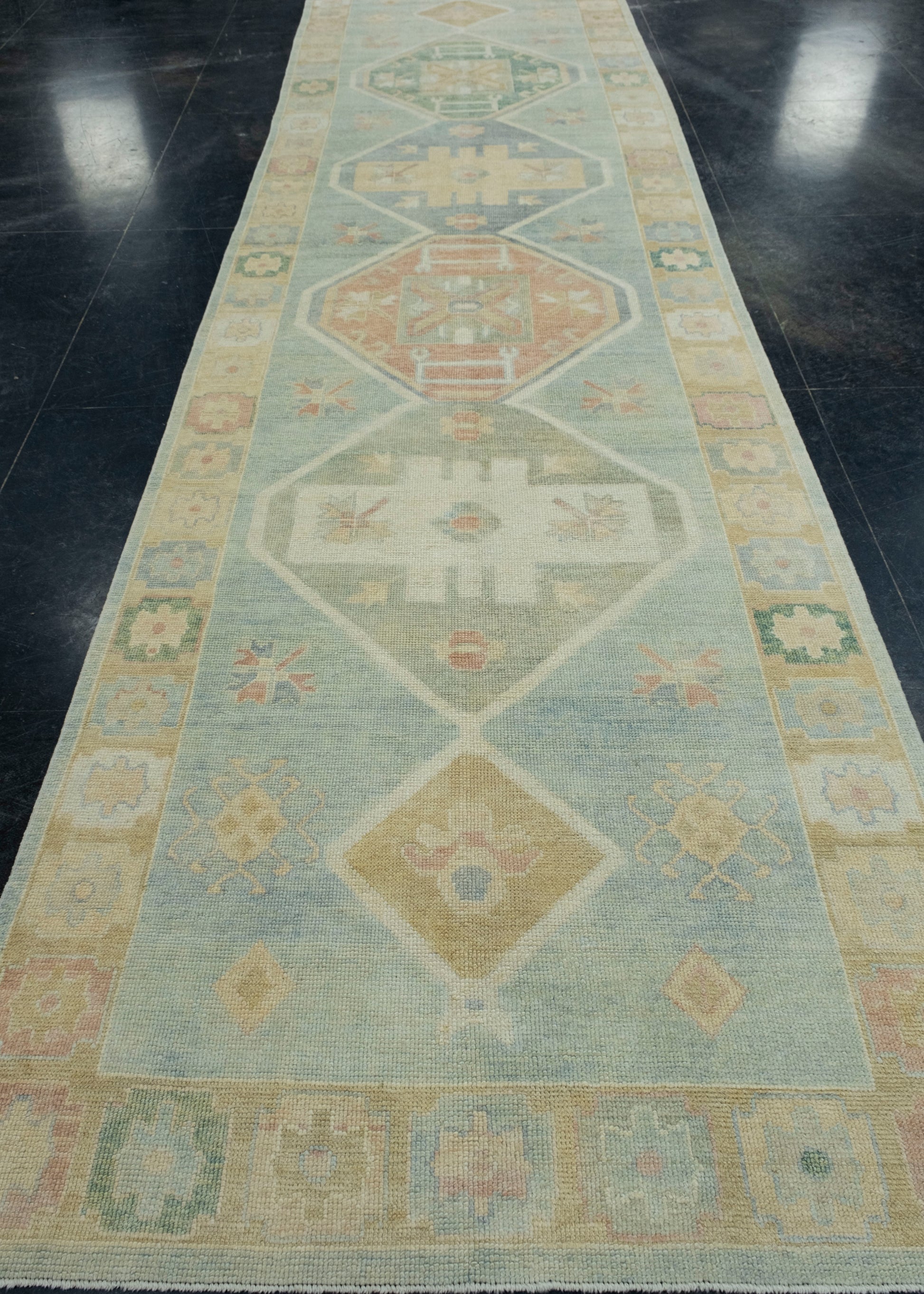 Turkish Oushak Runner Rug 4'8" x 17'9" #18027