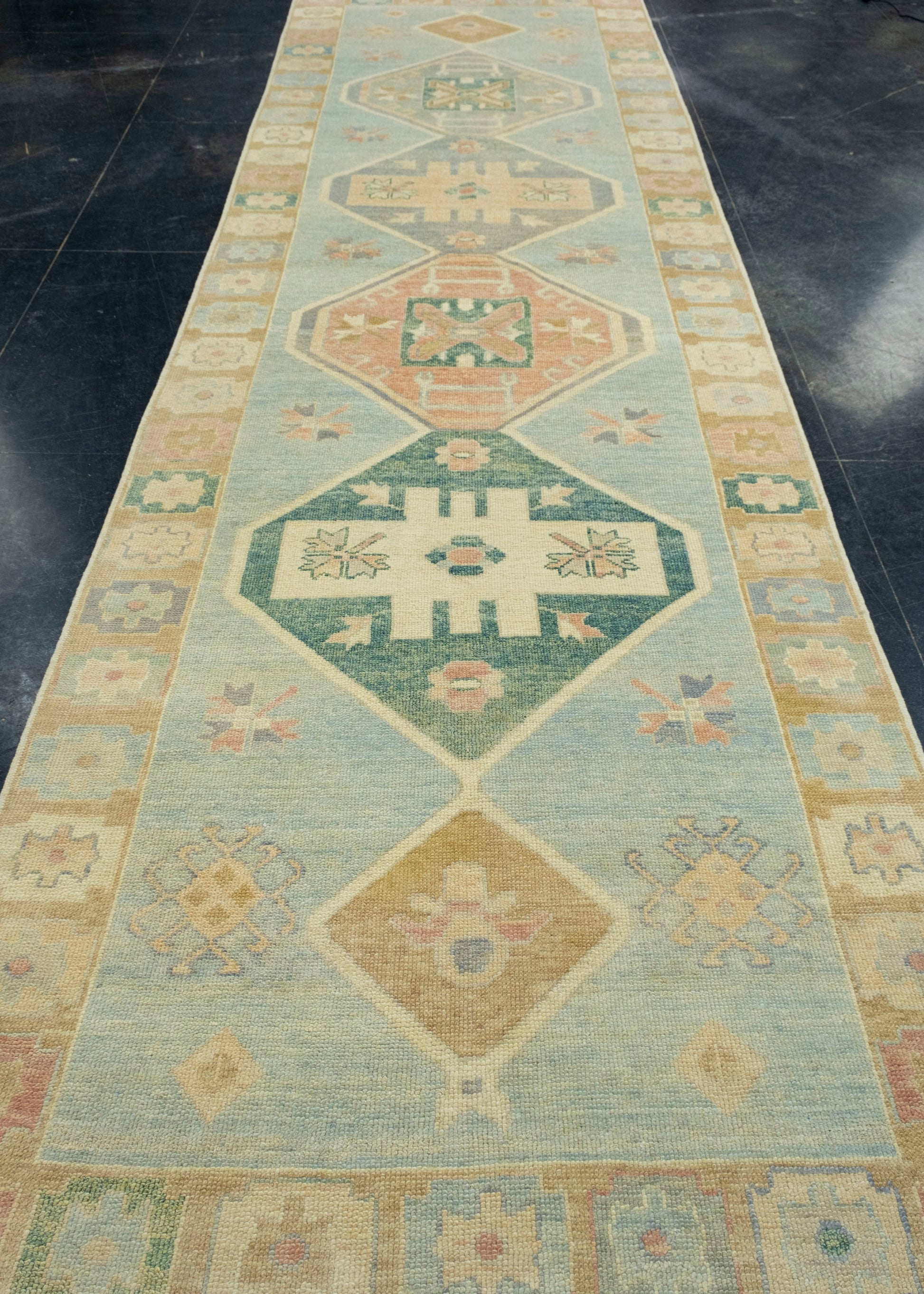 Turkish Oushak Runner Rug 4'7" x 16' #18031