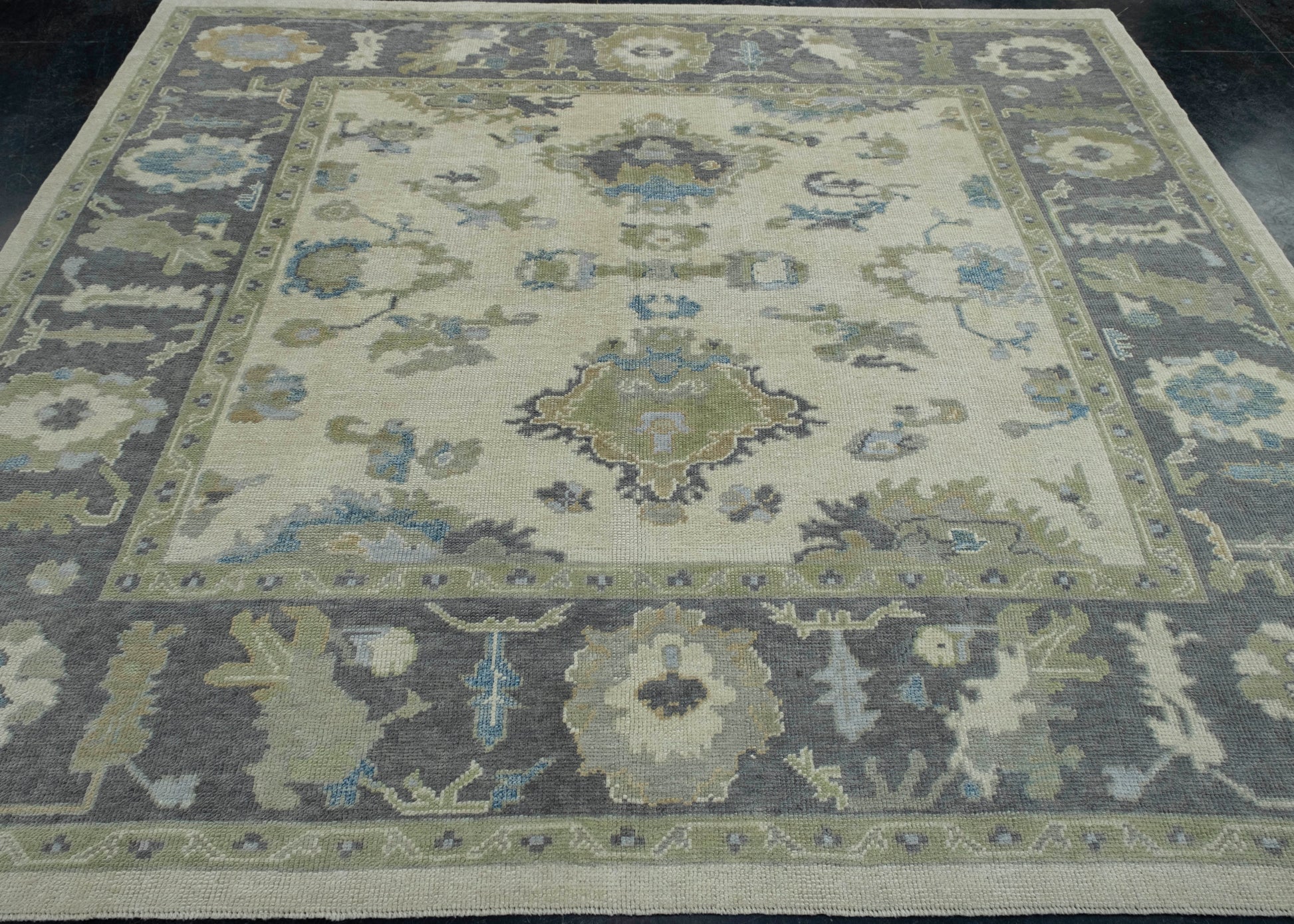 Turkish Oushak Square Rug 8'8" x 7'9" #18126
