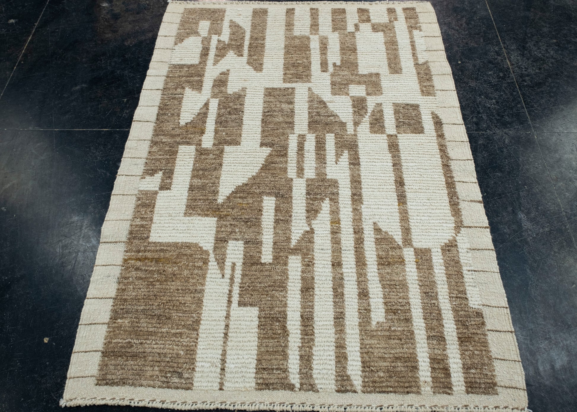 Turkish Modern Handmade Rug 3'7" x 5'2" #17457