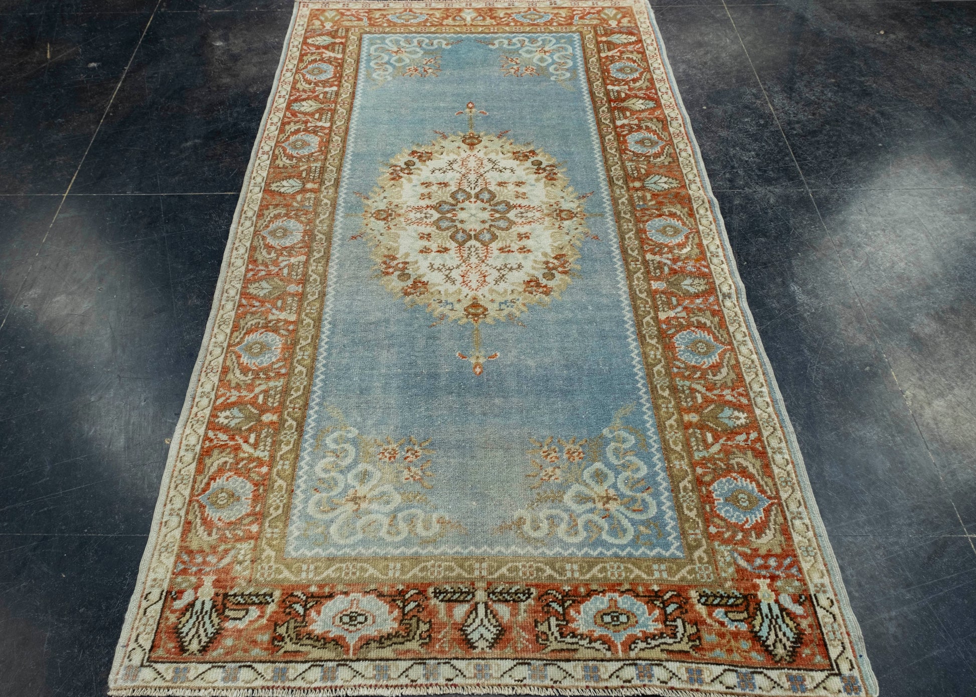 Turkish Vintage Rug 3'9" x 6'11" #17946