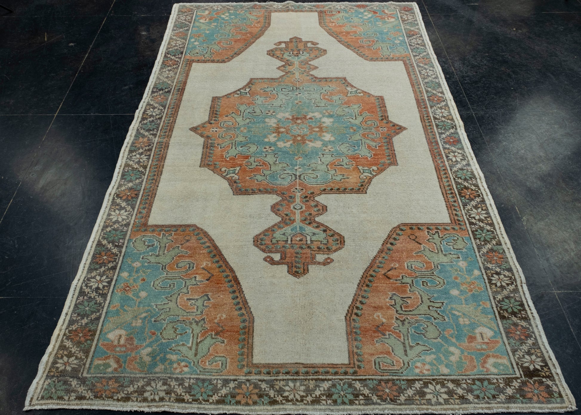 Turkish Vintage Rug 4'7" x 7'8" #17955