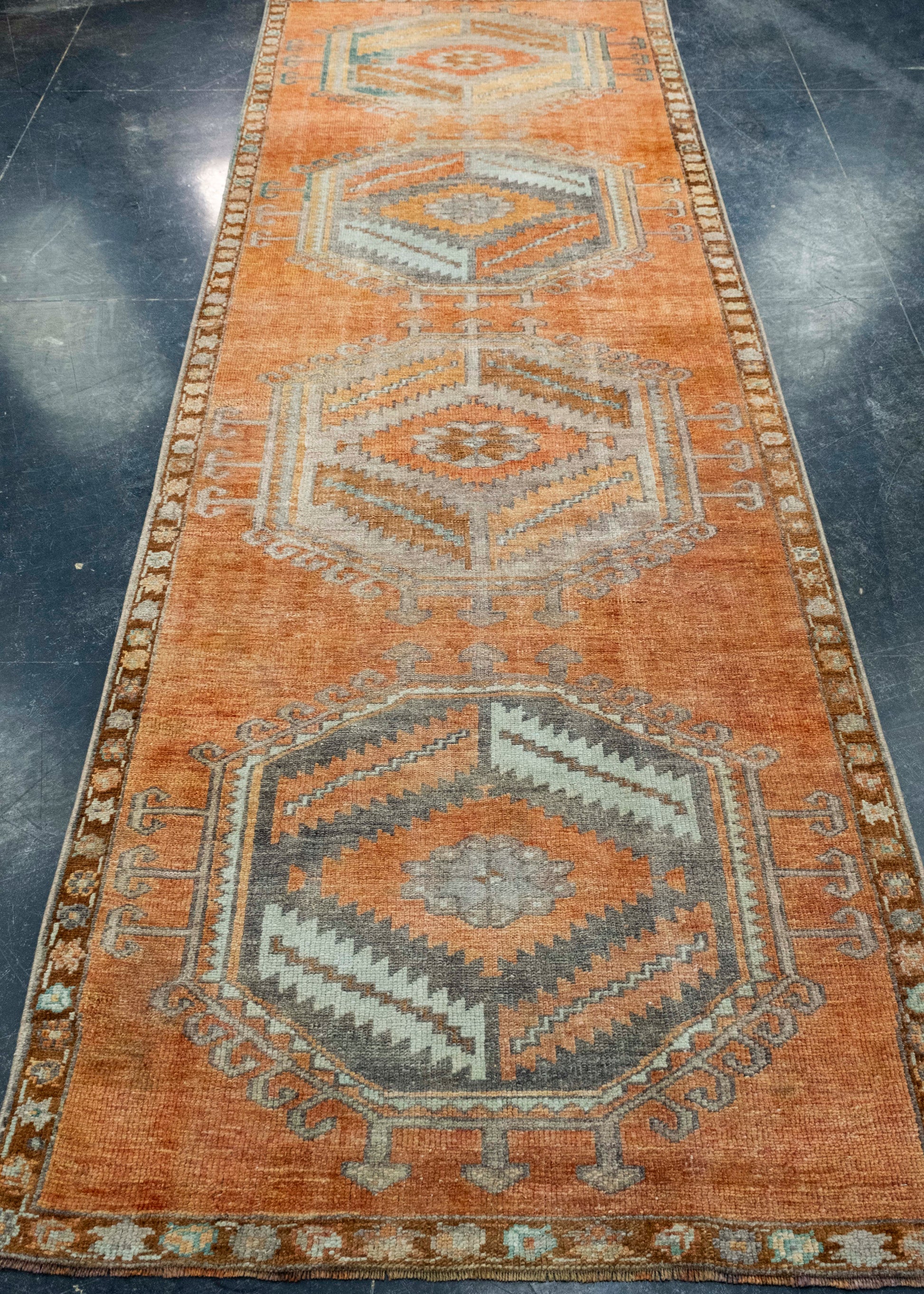 Turkish Vintage Runner Rug 3'5" x 10'6" #17460