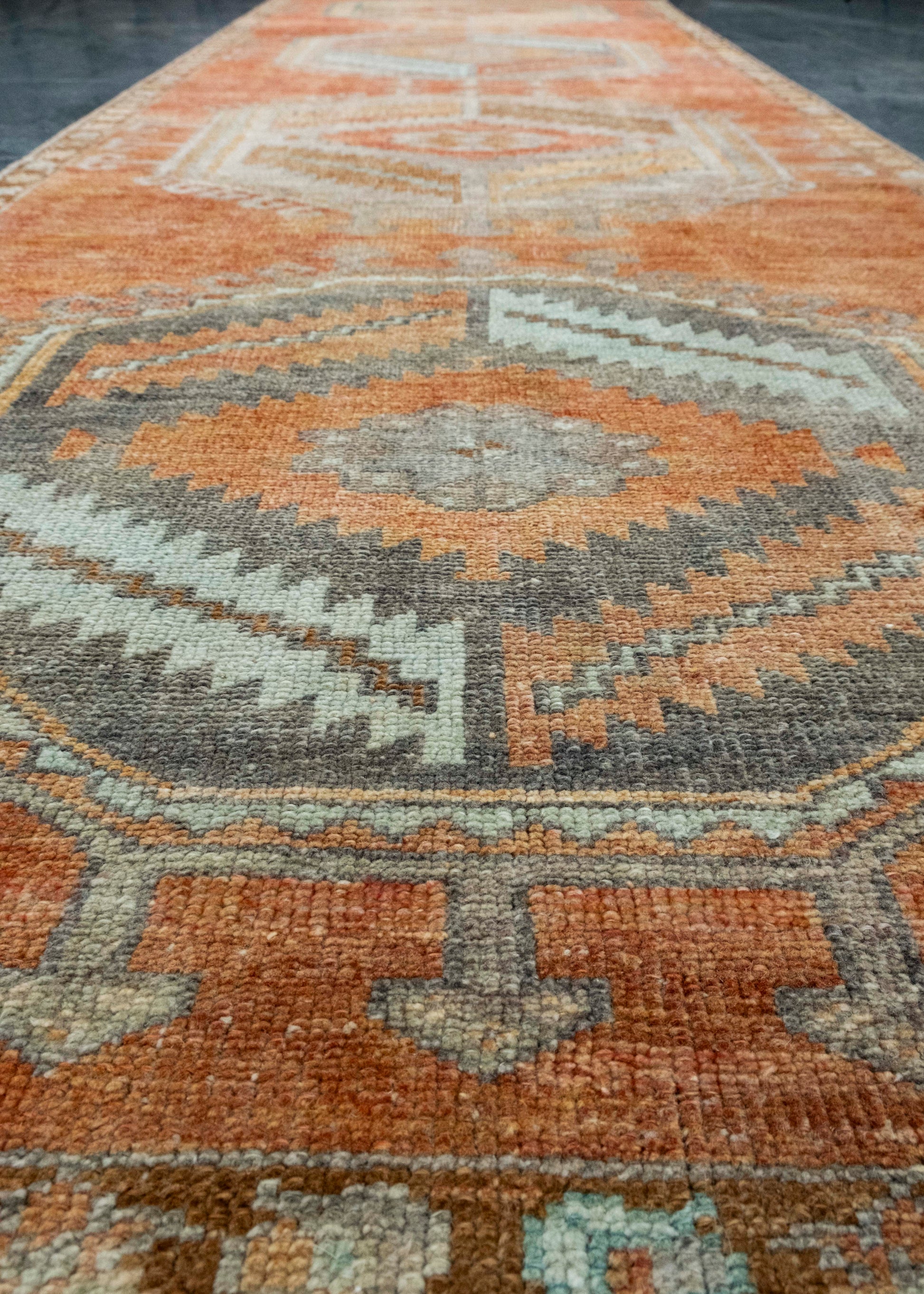 Turkish Vintage Runner Rug 3'5" x 10'6" #17460