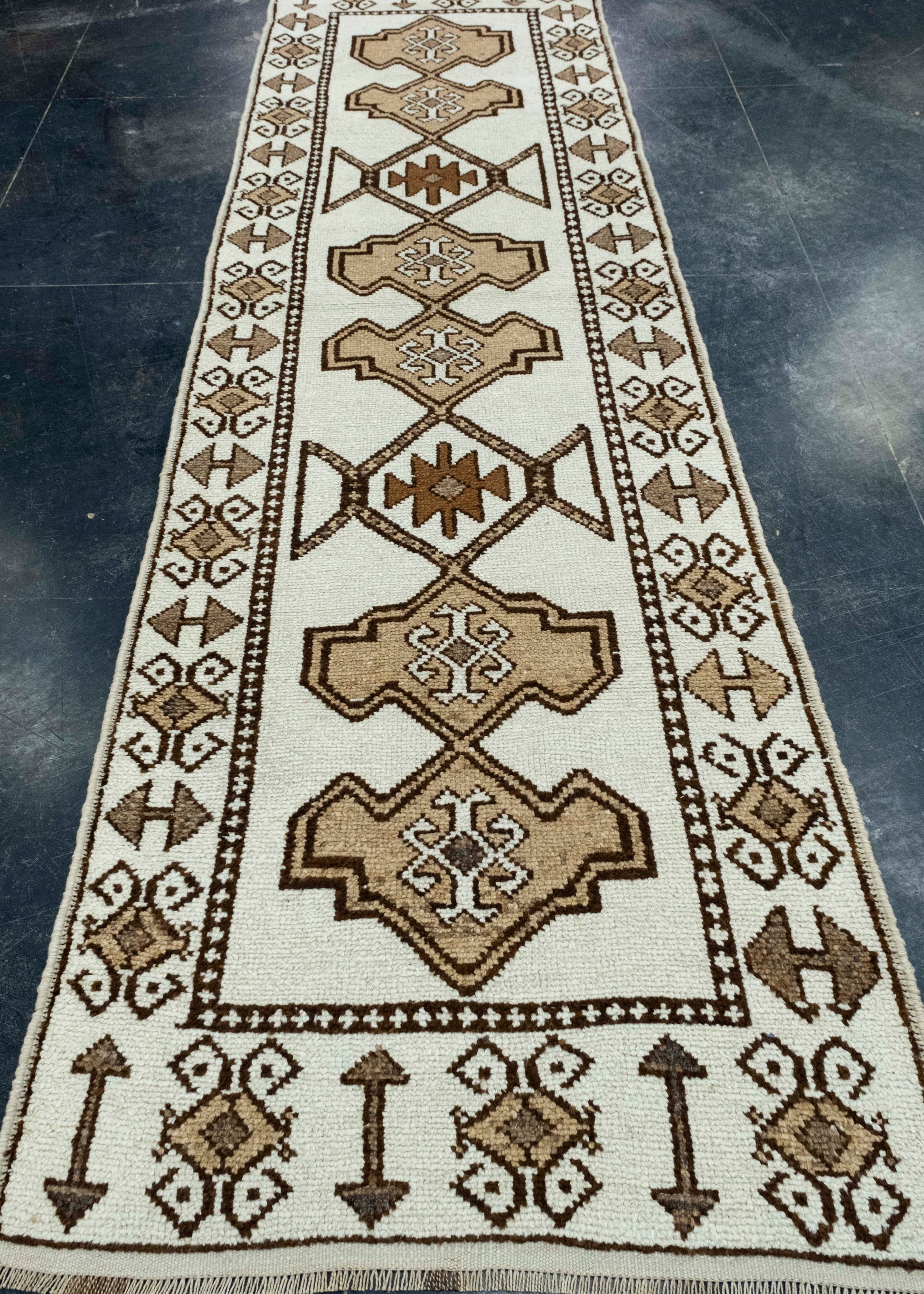 Turkish Vintage Runner Rug 3'4" x 11'10" #17470