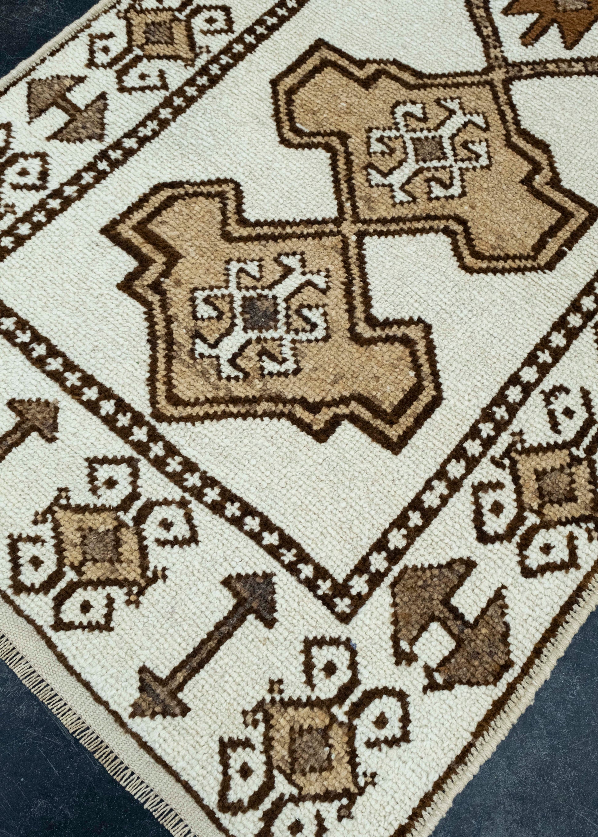 Turkish Vintage Runner Rug 3'4" x 11'10" #17470
