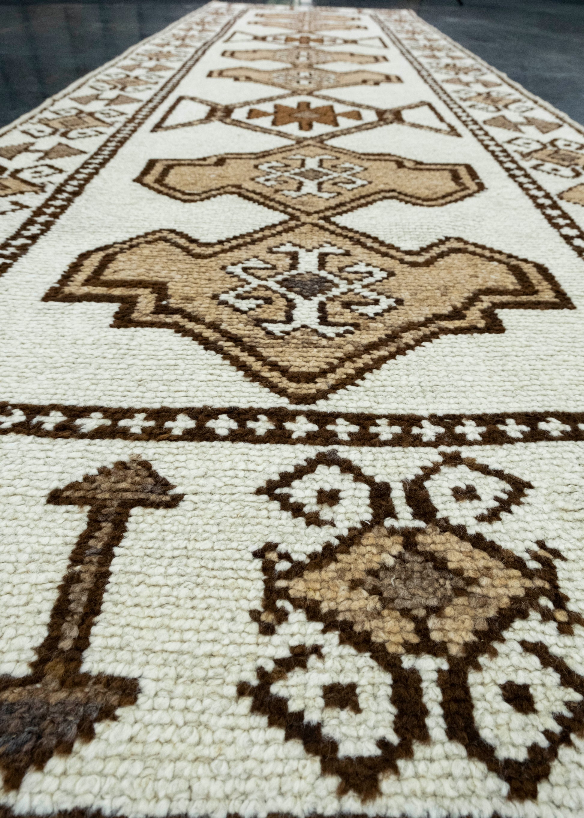 Turkish Vintage Runner Rug 3'4" x 11'10" #17470