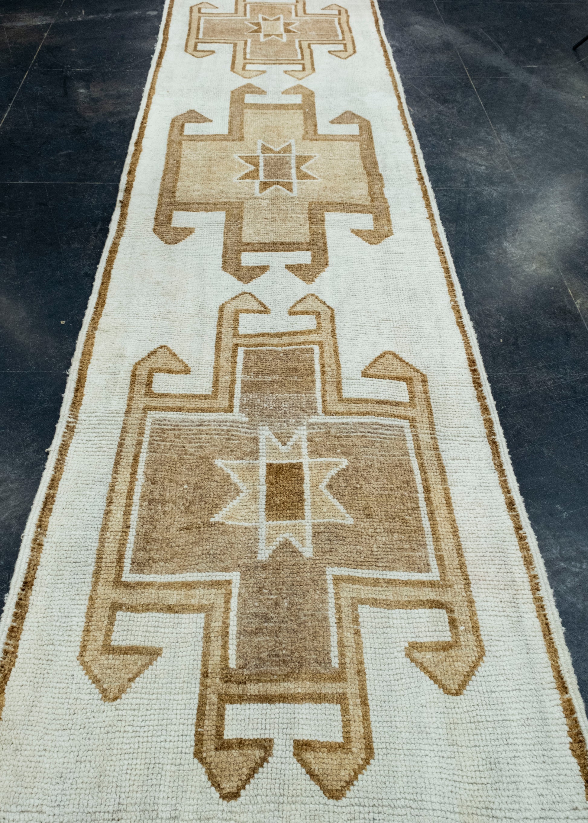 Turkish Vintage Runner Rug 3'4" x 12'9" #17073