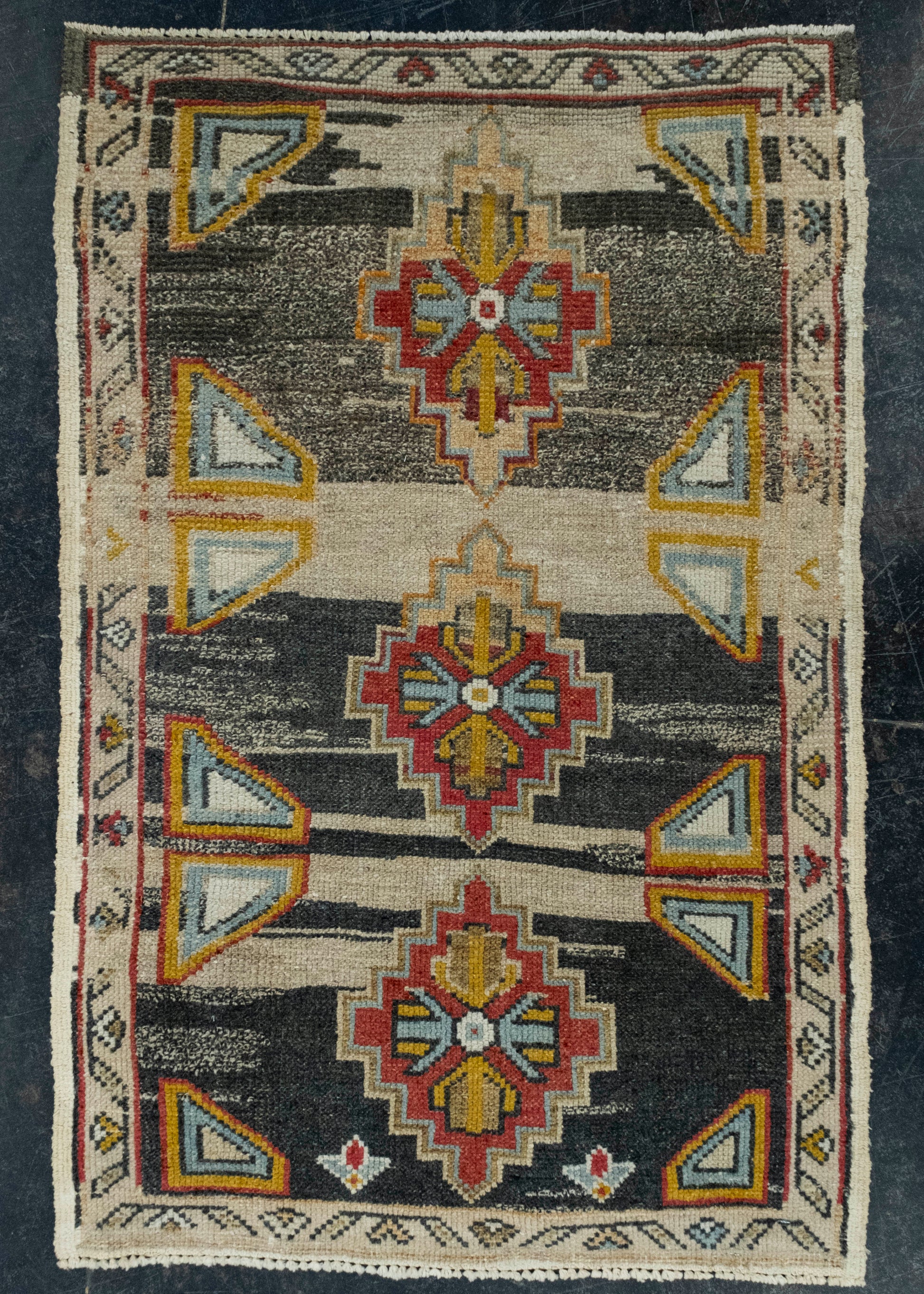 Turkish Mini Rug Oriental Hand Knotted Vintage Rug 2'3" x 3'5" #16401