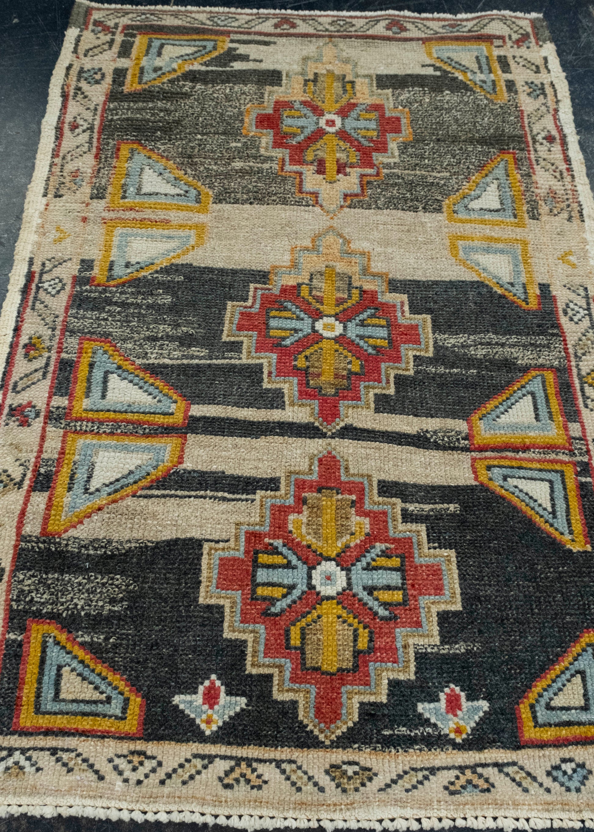 Turkish Mini Rug Oriental Hand Knotted Vintage Rug 2'3" x 3'5" #16401