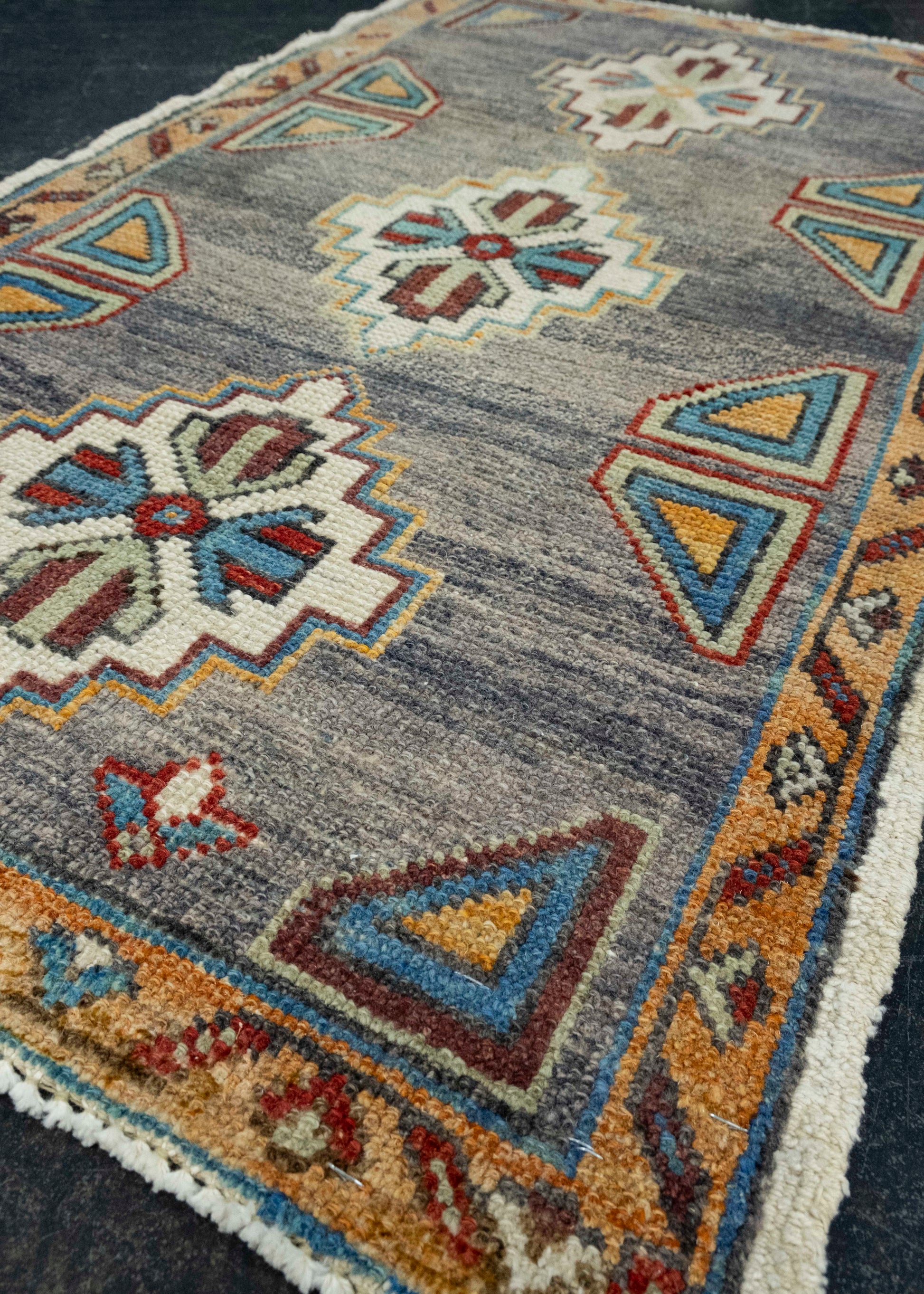 Turkish Mini Rug Oriental Hand Knotted Vintage Rug 2' x 3'4" #16378