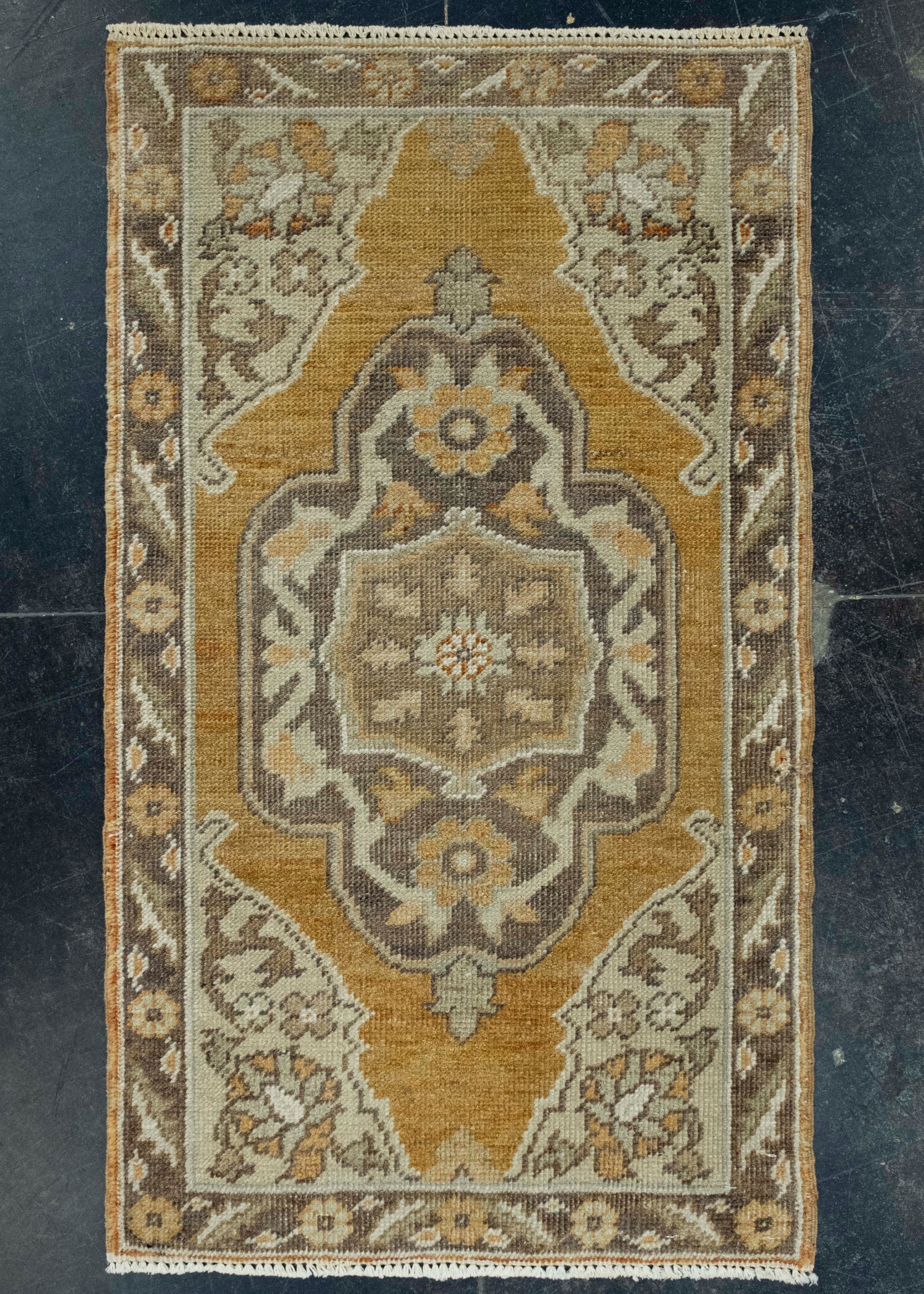 Turkish Mini Rug Oriental Hand Knotted Vintage Rug 1'9" x 3' #16327