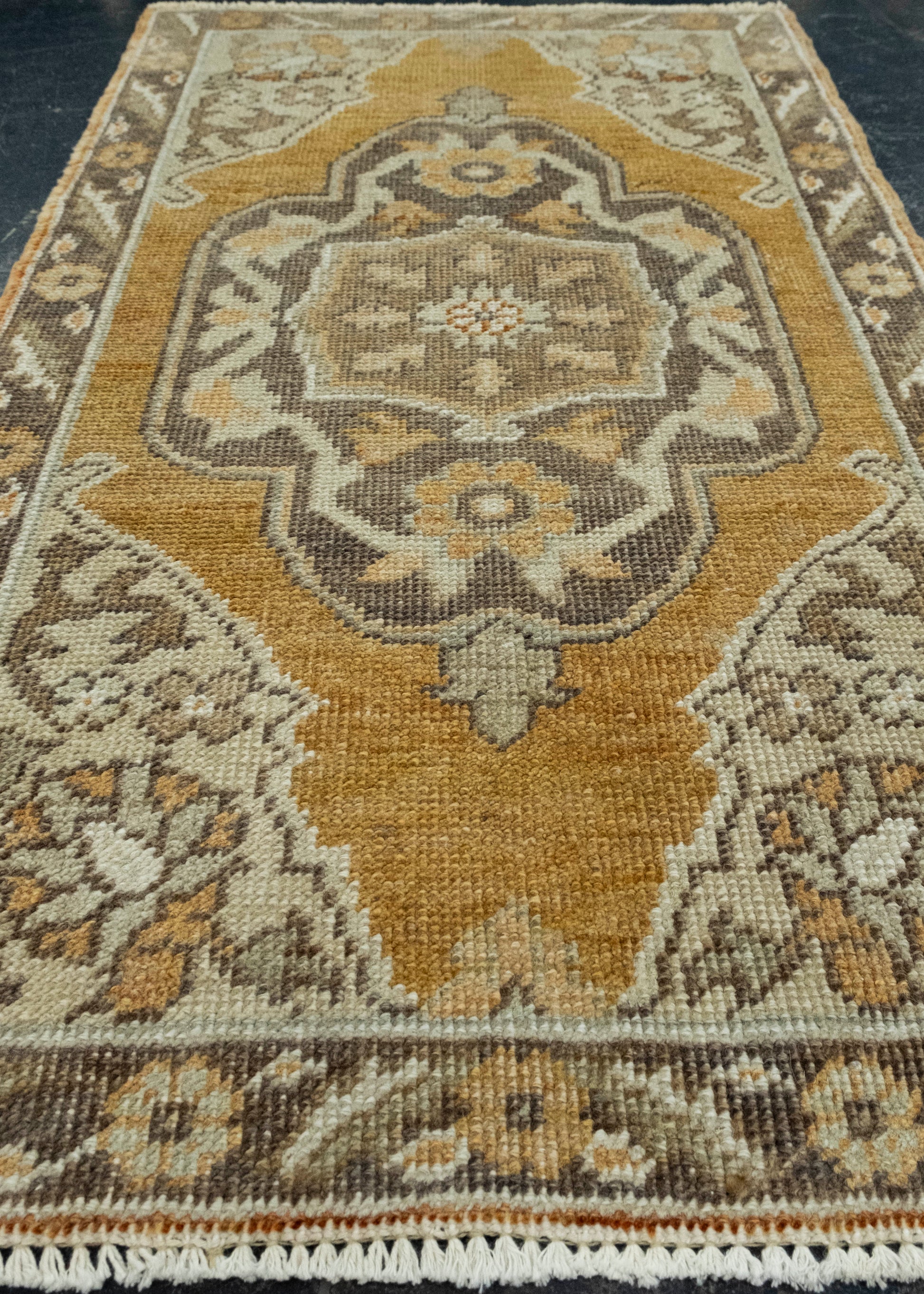 Turkish Mini Rug Oriental Hand Knotted Vintage Rug 1'9" x 3' #16327