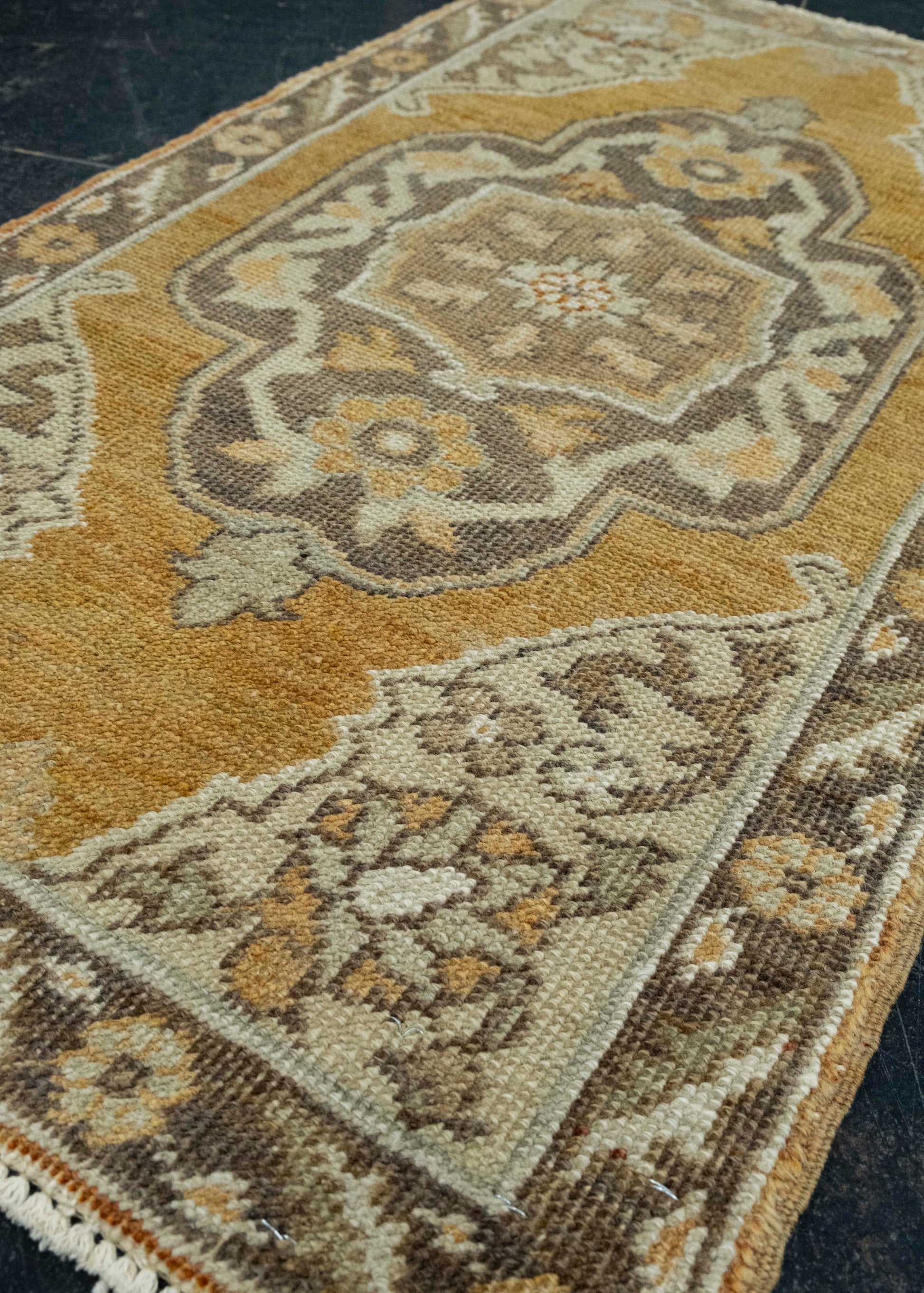 Turkish Mini Rug Oriental Hand Knotted Vintage Rug 1'9" x 3' #16327