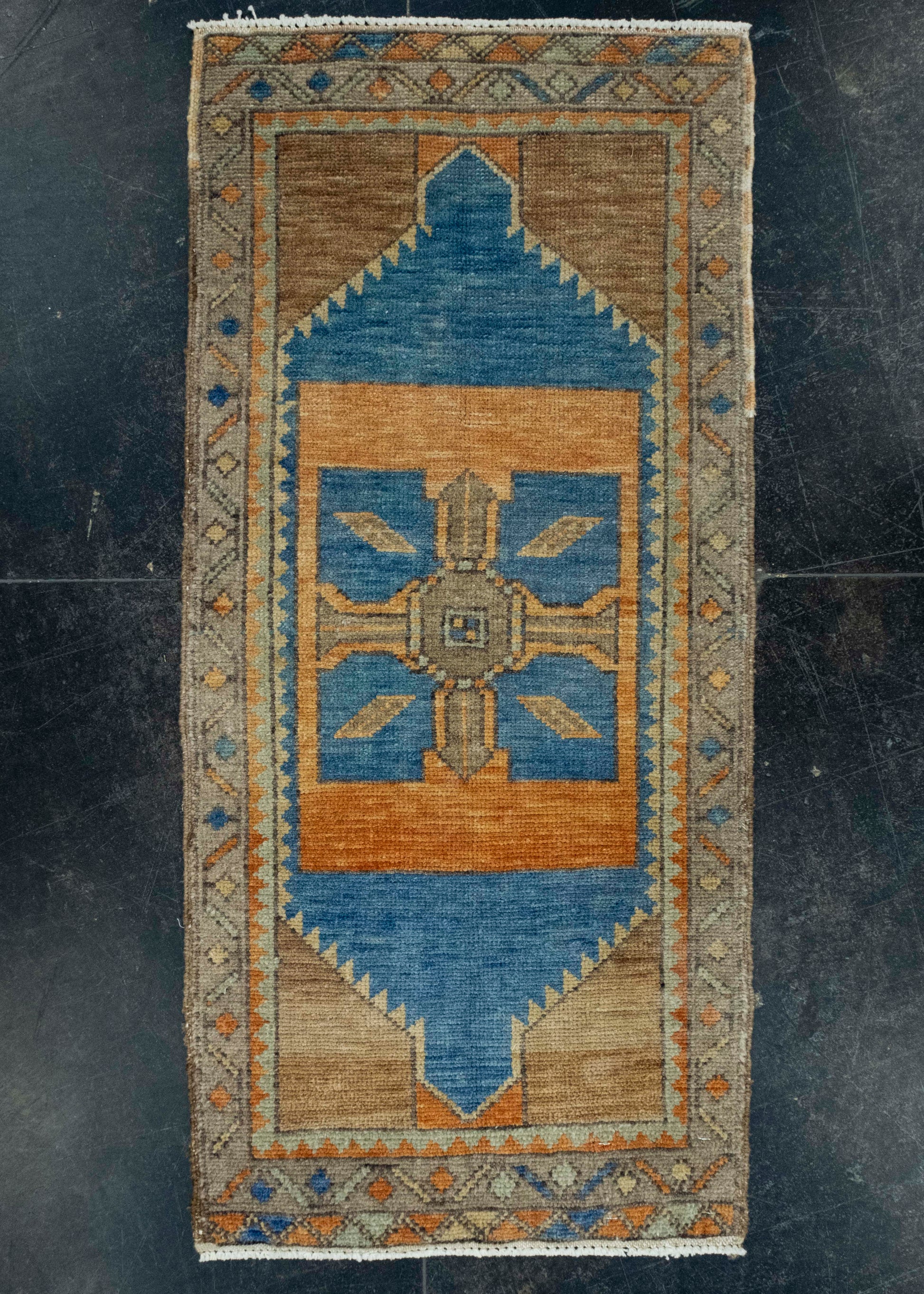 Turkish Mini Rug Oriental Hand Knotted Vintage Rug 1'6" x 3'3" #16239