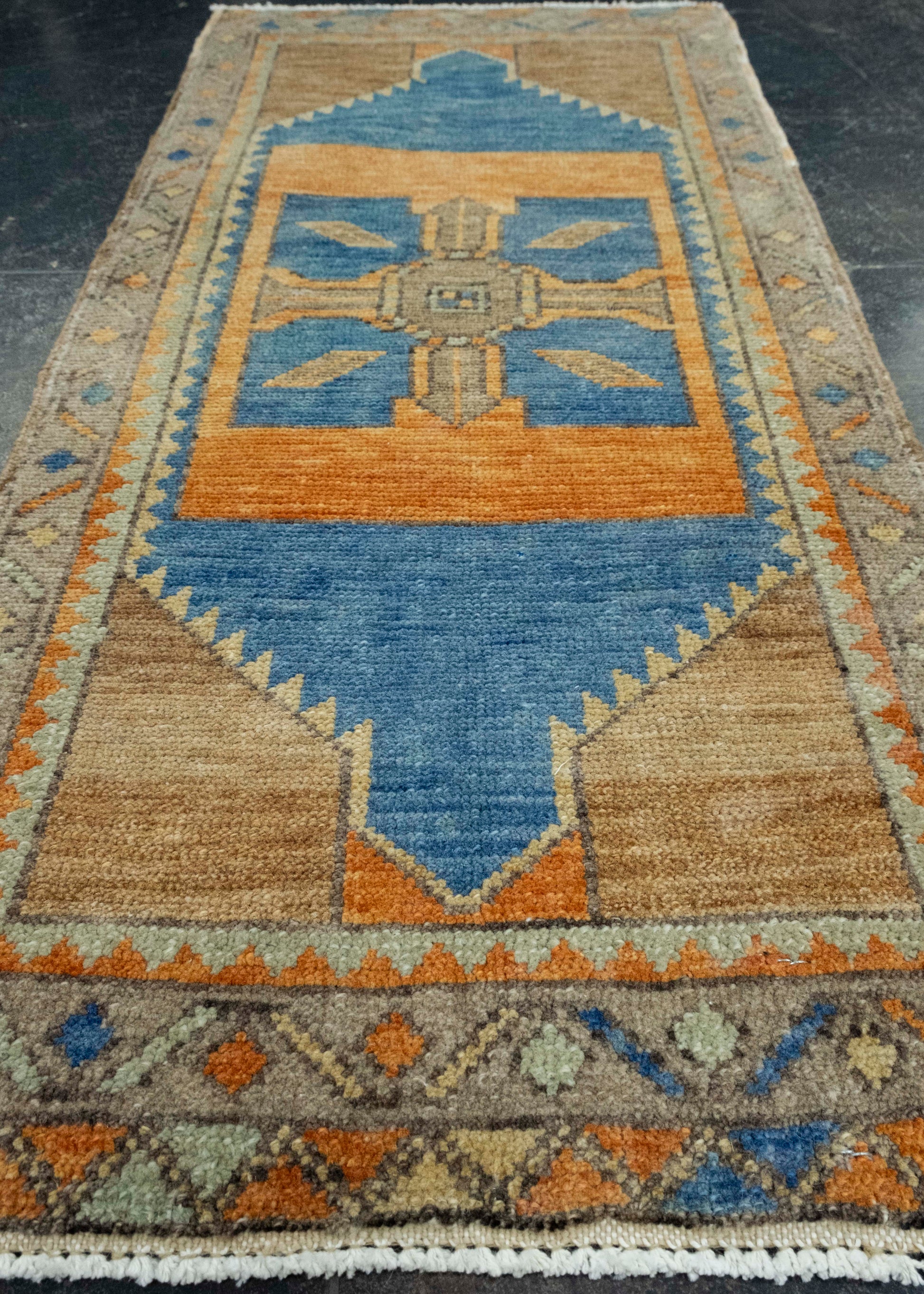 Turkish Mini Rug Oriental Hand Knotted Vintage Rug 1'6" x 3'3" #16239