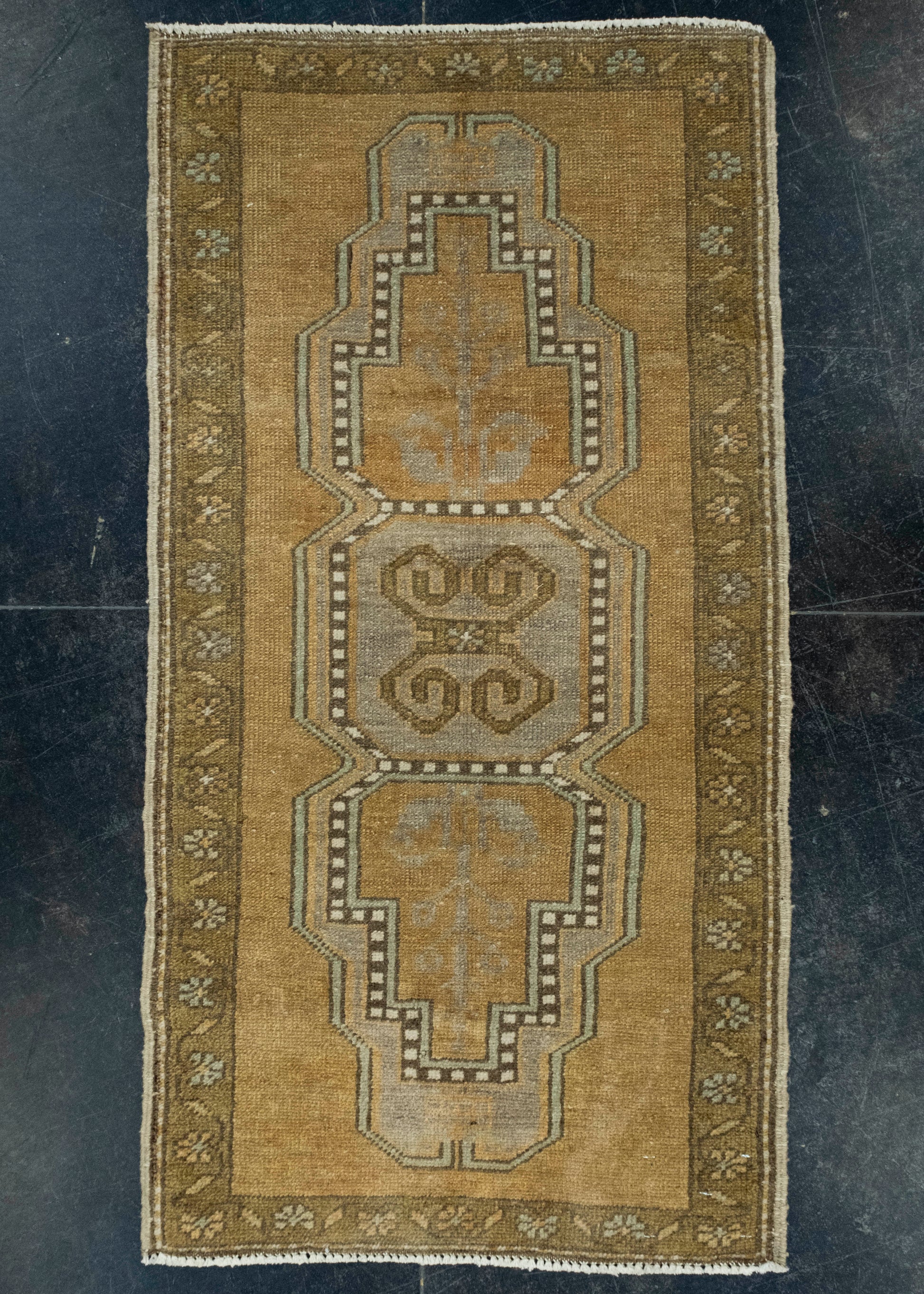 Turkish Mini Rug Oriental Hand Knotted Vintage Rug 1'8" x 3'3" #16253