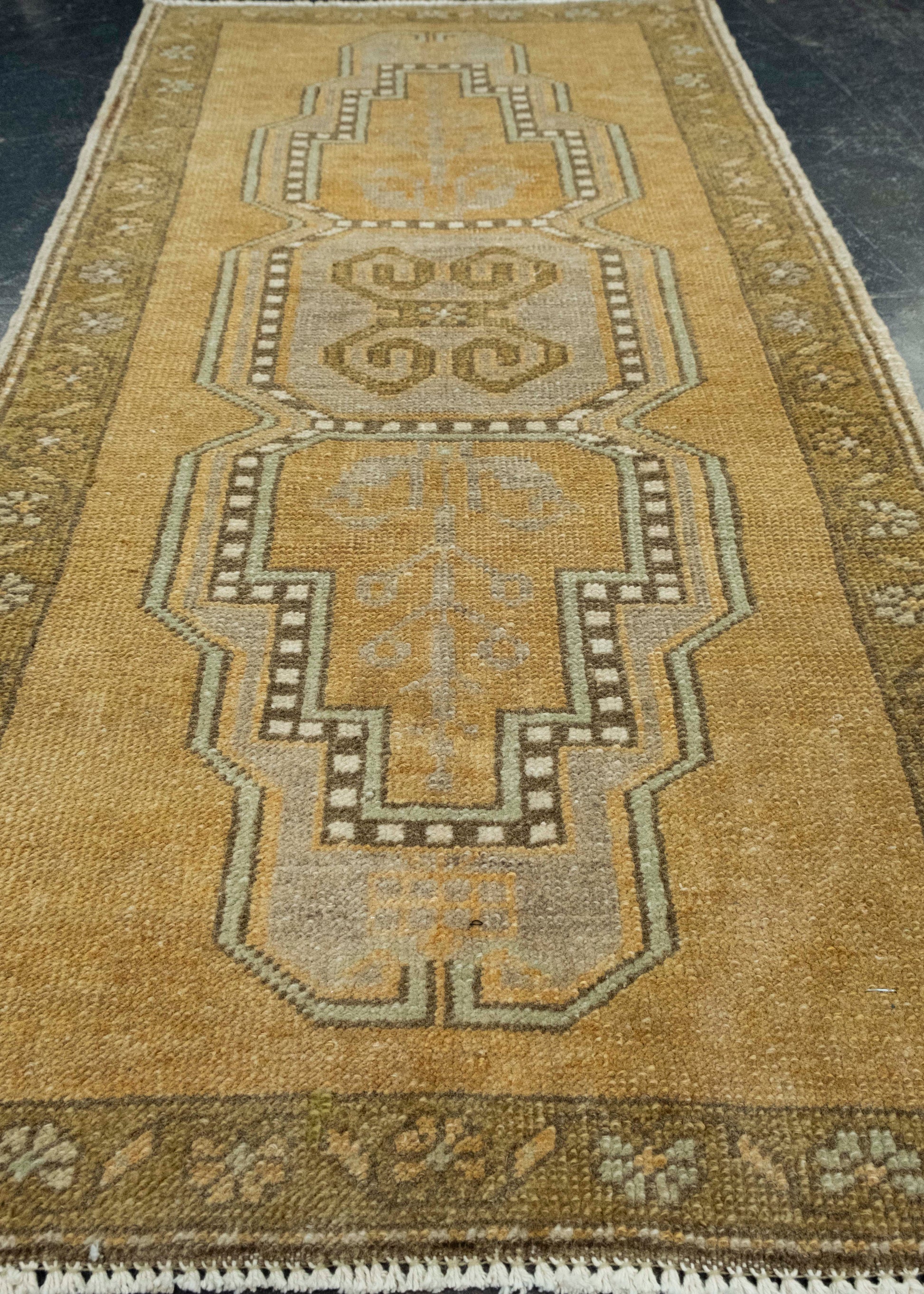 Turkish Mini Rug Oriental Hand Knotted Vintage Rug 1'8" x 3'3" #16253