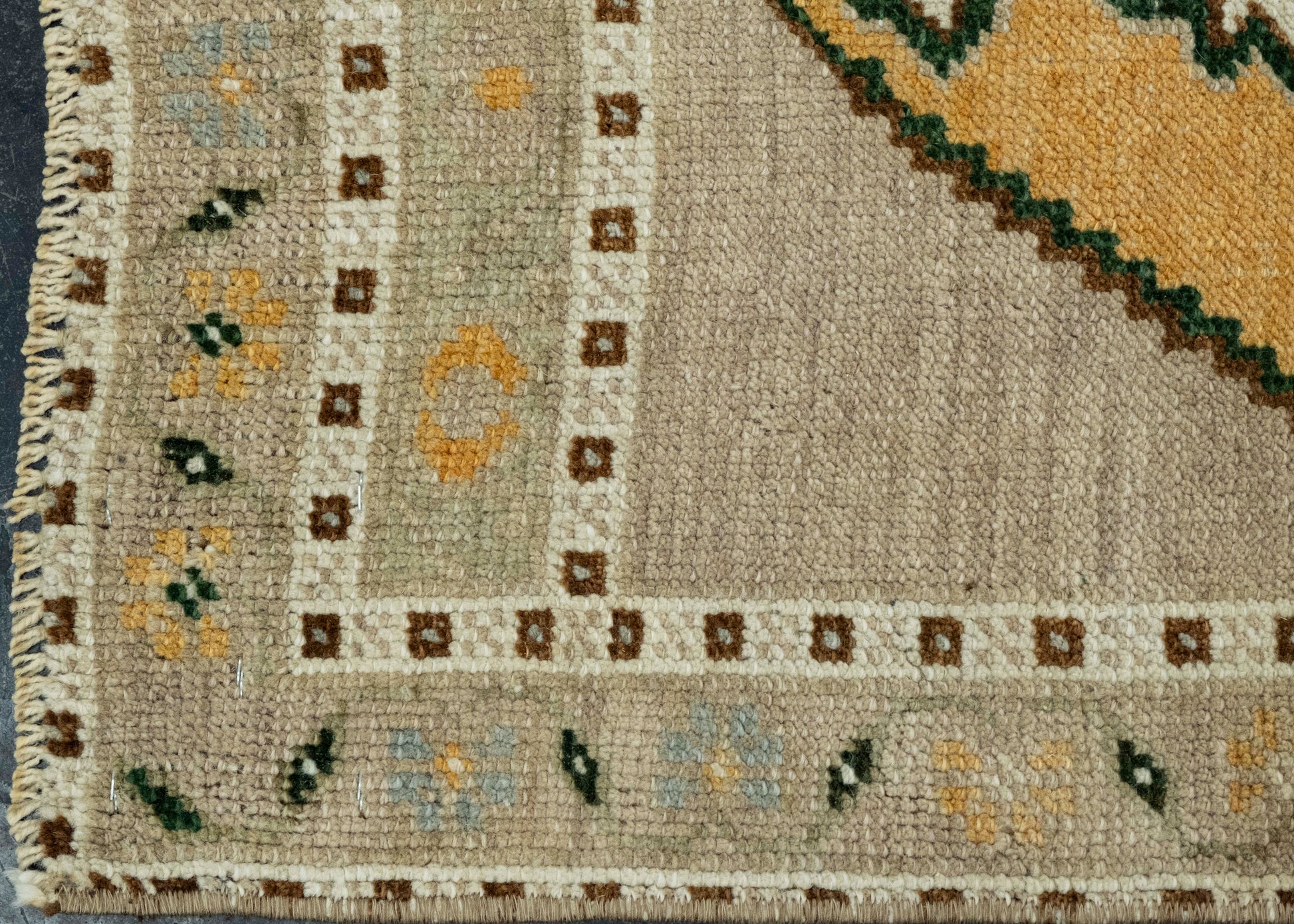 Turkish Mini Rug Oriental Hand Knotted Vintage Rug 1'10" x 3'8" #16269