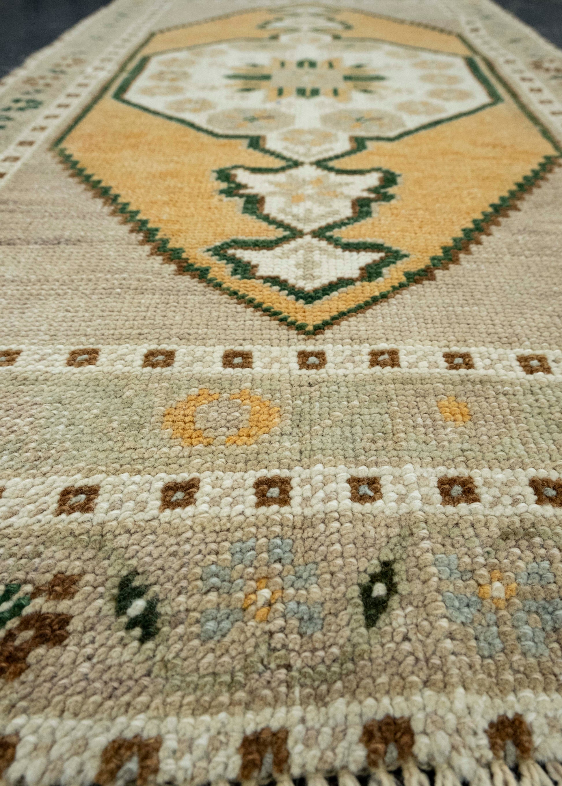Turkish Mini Rug Oriental Hand Knotted Vintage Rug 1'10" x 3'8" #16269