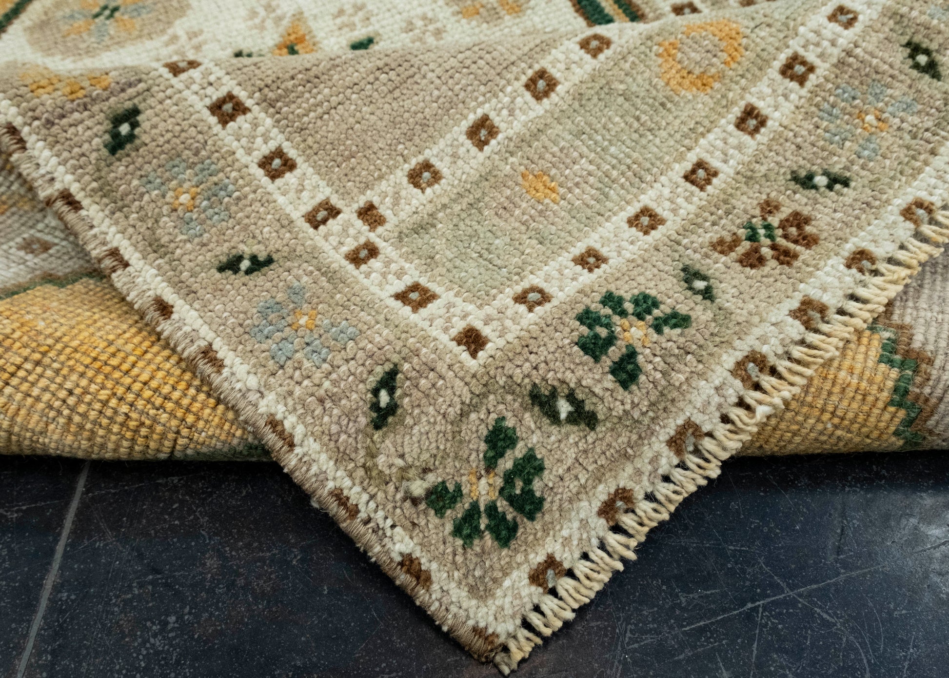 Turkish Mini Rug Oriental Hand Knotted Vintage Rug 1'10" x 3'8" #16269