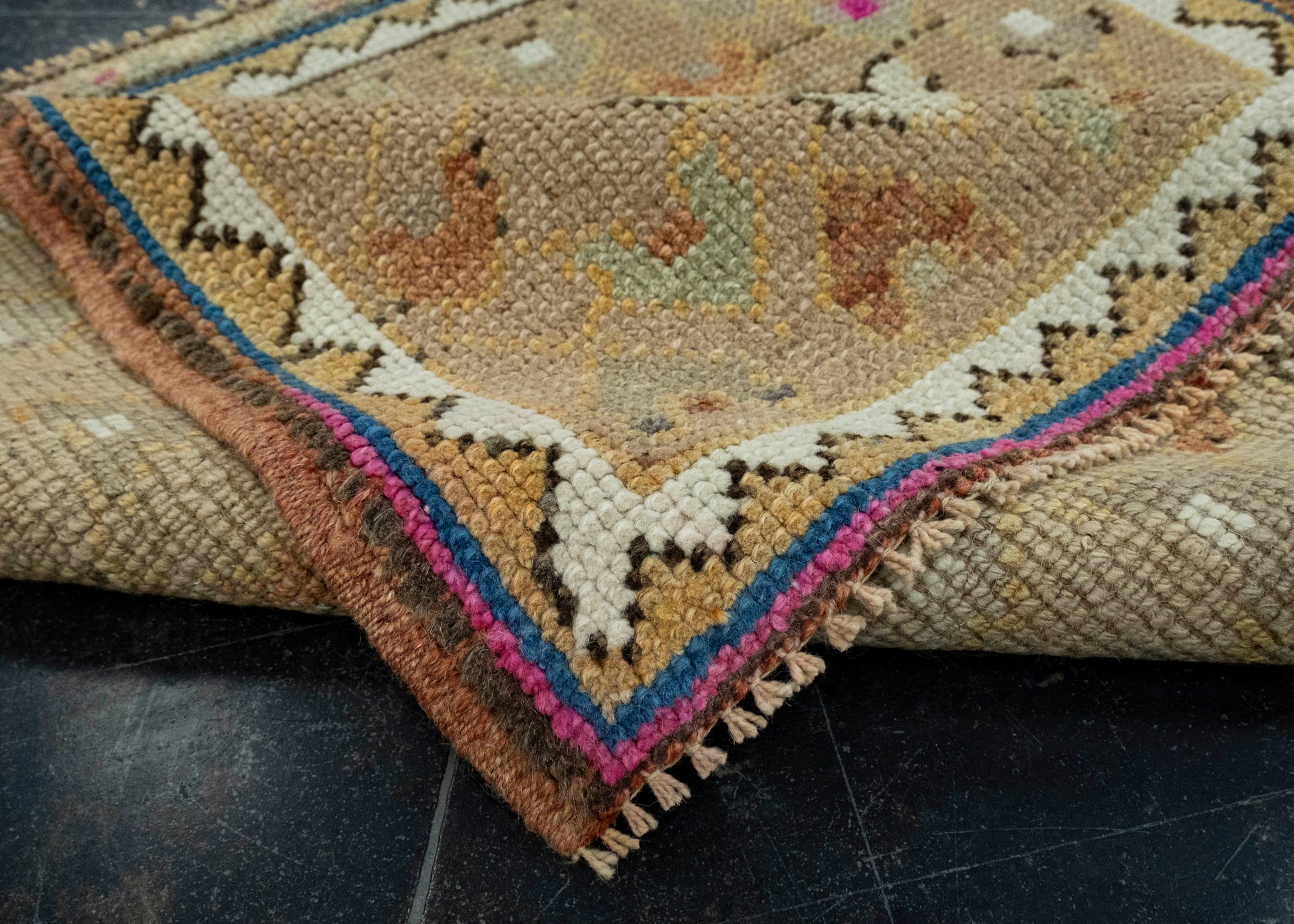 Turkish Mini Rug Oriental Hand Knotted Vintage Rug 2'5" x 2'5" #16231