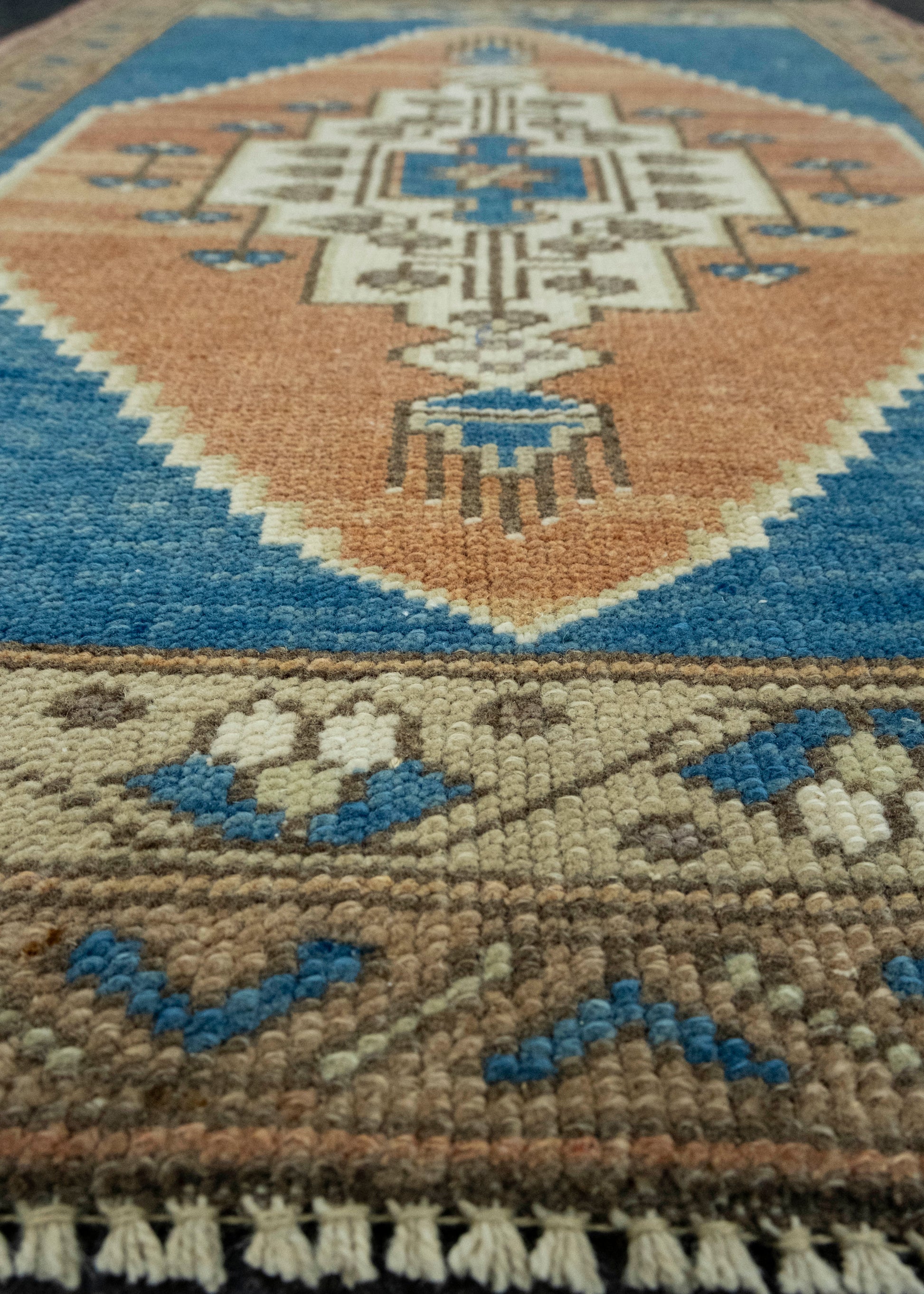 Turkish Mini Rug Oriental Hand Knotted Vintage Rug 1'10" x 2'10" #16205