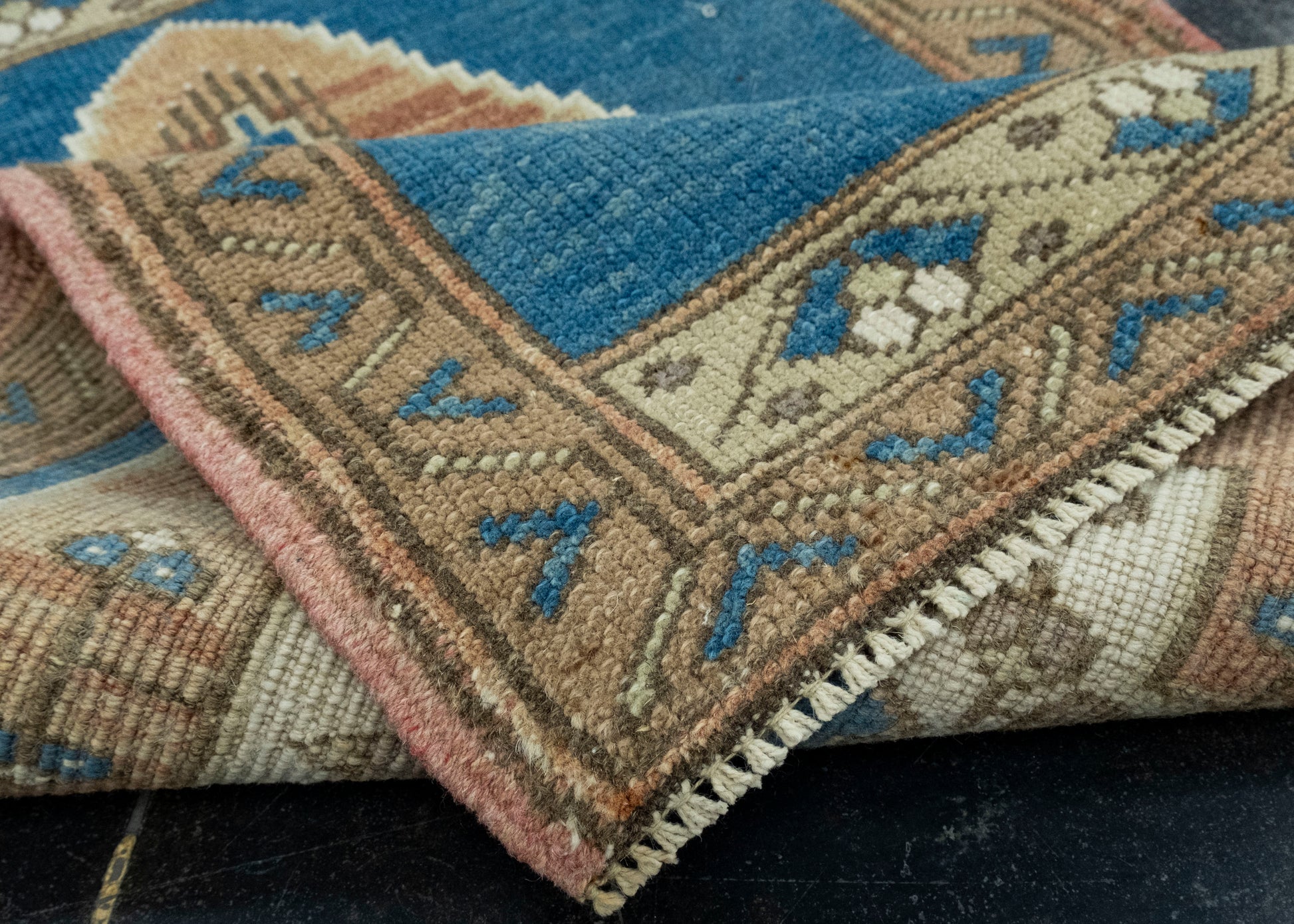 Turkish Mini Rug Oriental Hand Knotted Vintage Rug 1'10" x 2'10" #16205