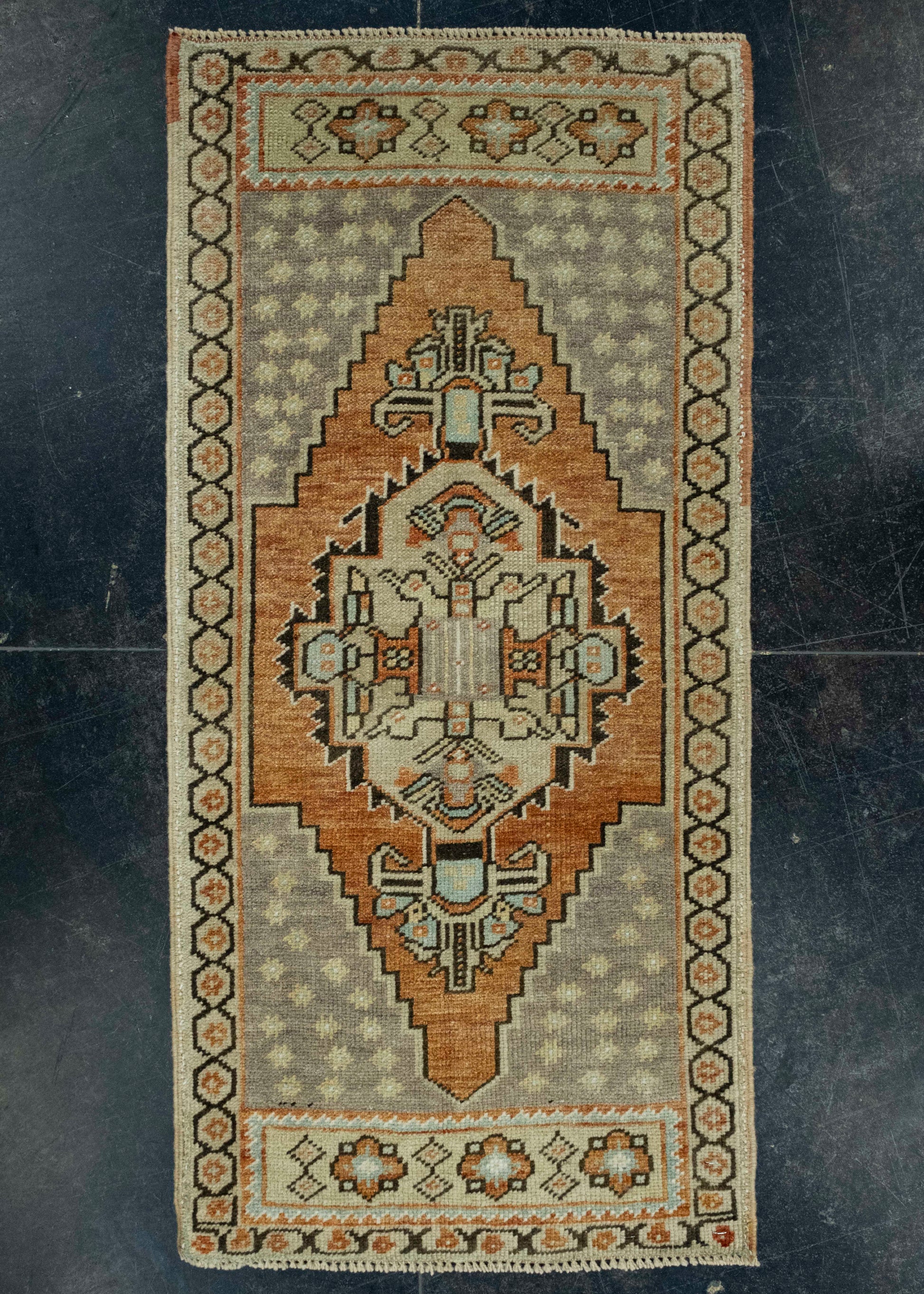 Turkish Mini Rug Oriental Hand Knotted Vintage Rug 1'8" x 3'5" #16209