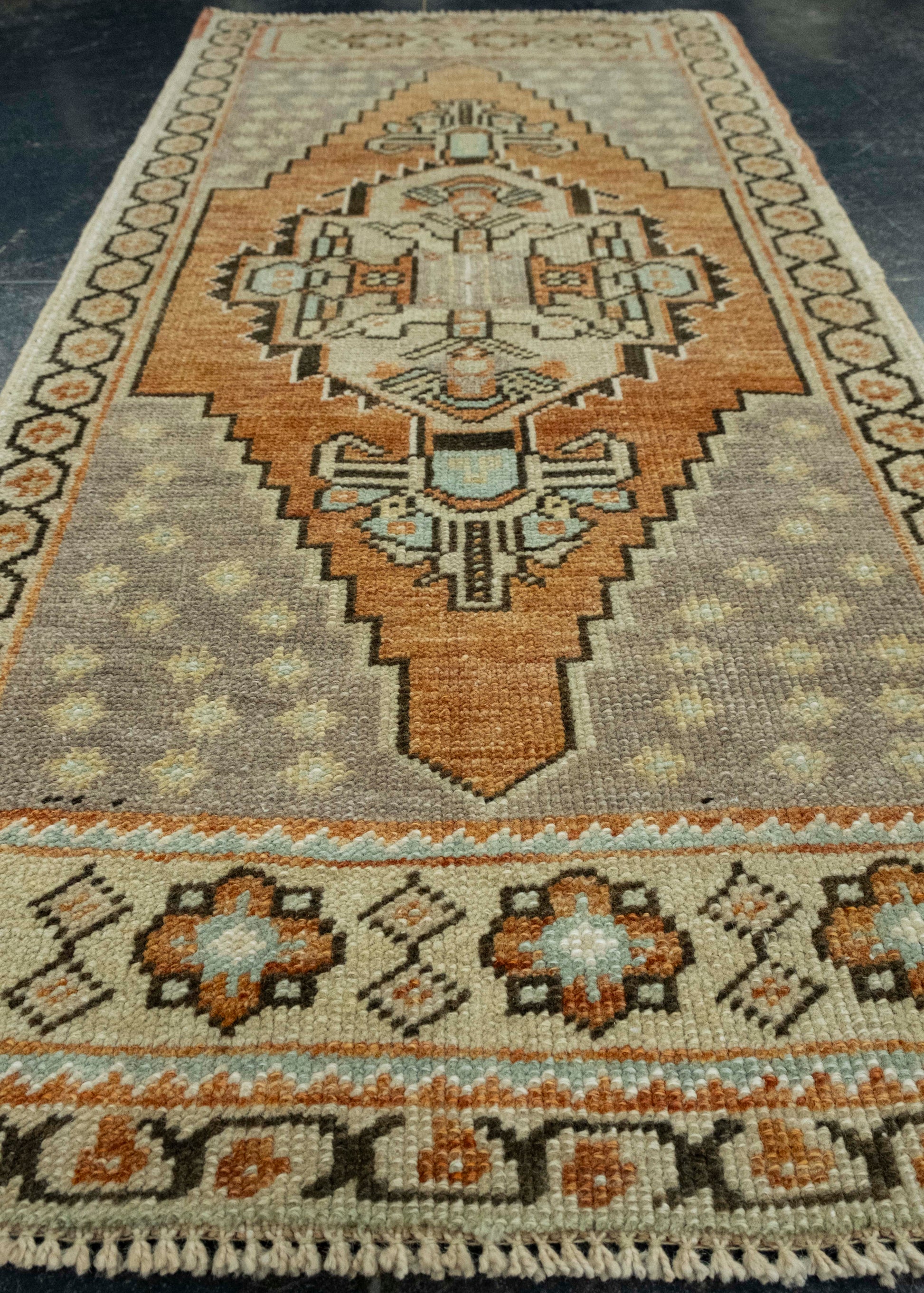 Turkish Mini Rug Oriental Hand Knotted Vintage Rug 1'8" x 3'5" #16209