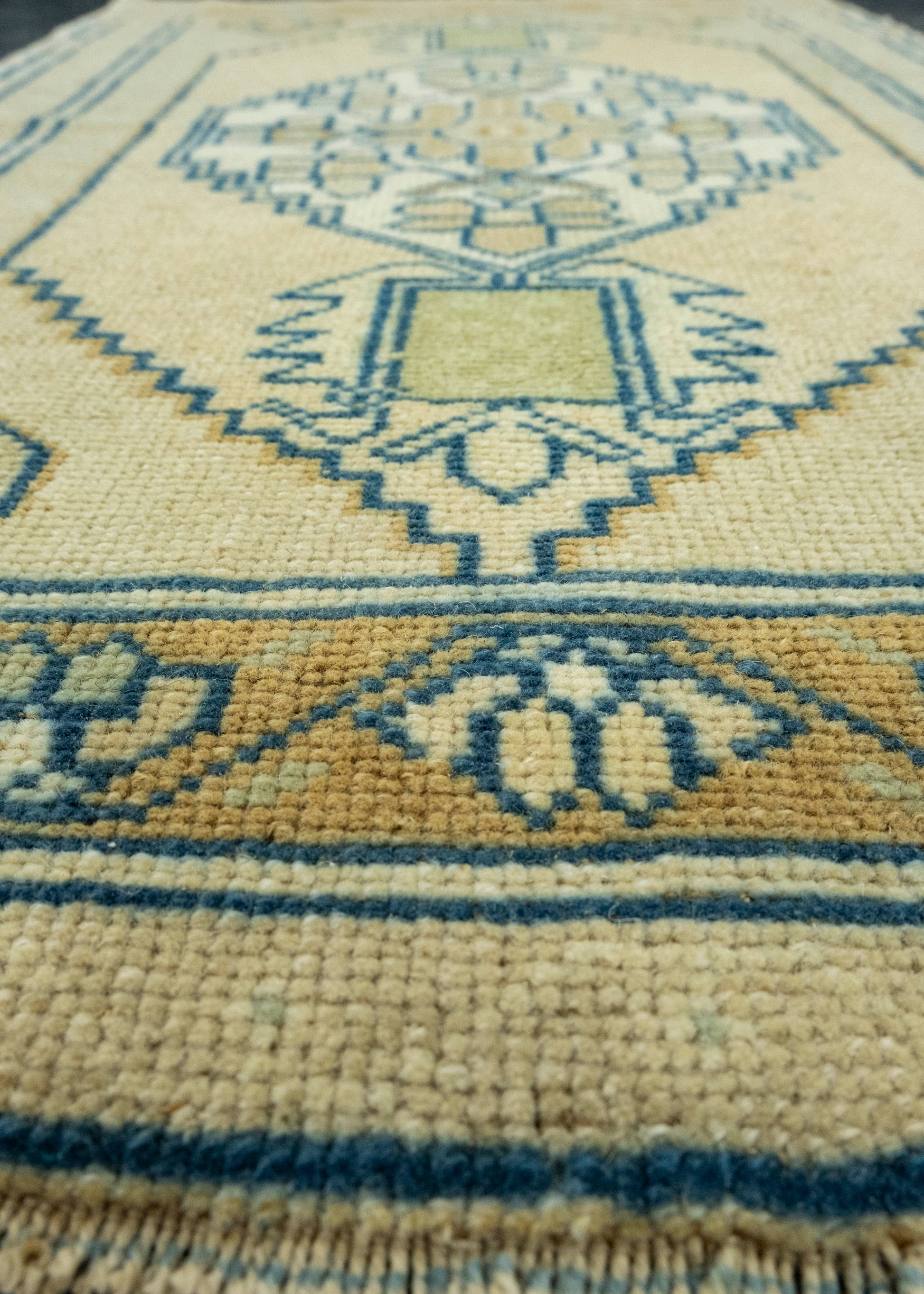 Turkish Mini Rug Oriental Hand Knotted Vintage Rug 1'11" x 3'3" #16686